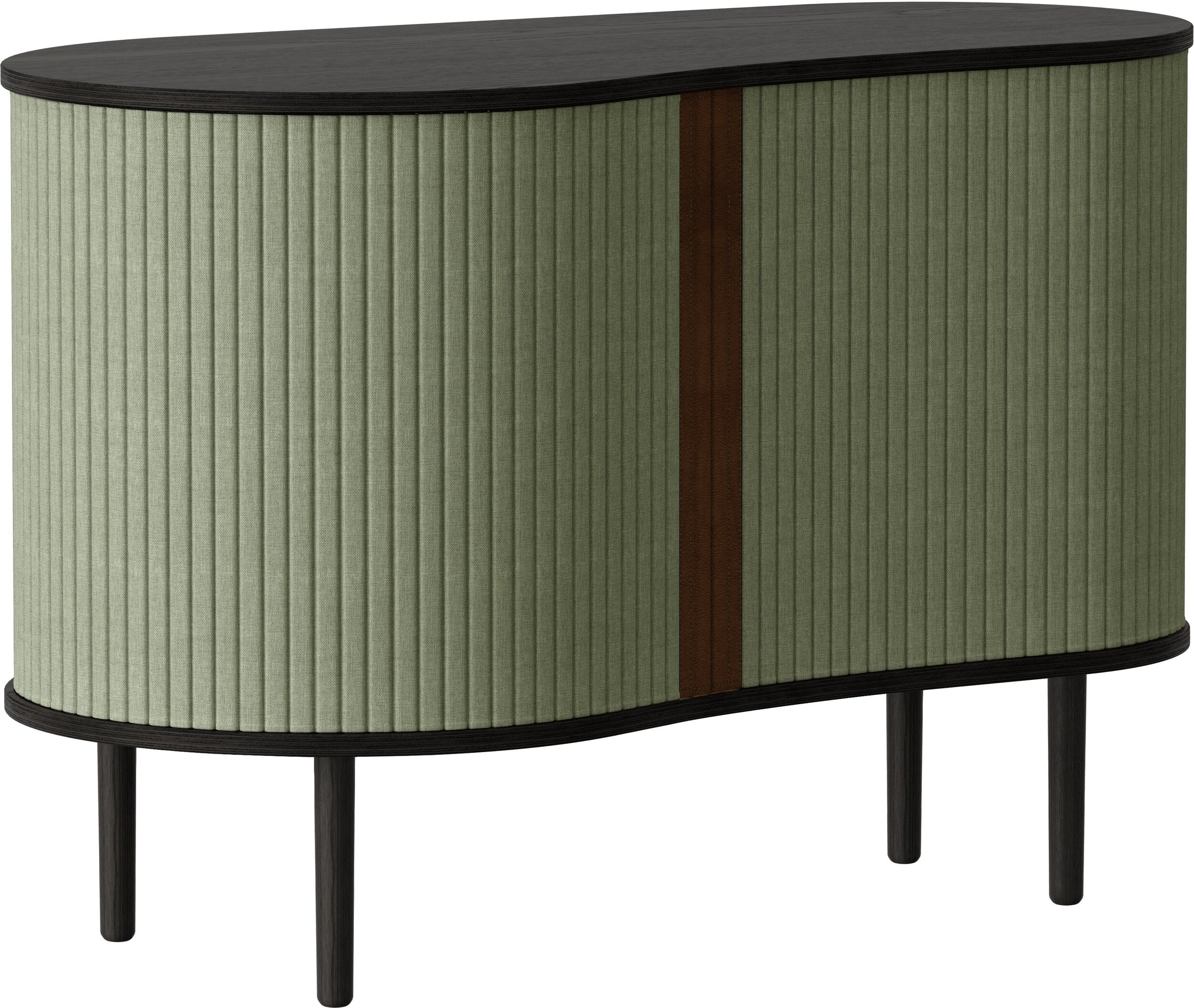Audacious Schrank 100 cm, grün, mit schwarzen Eichenholzbeinen