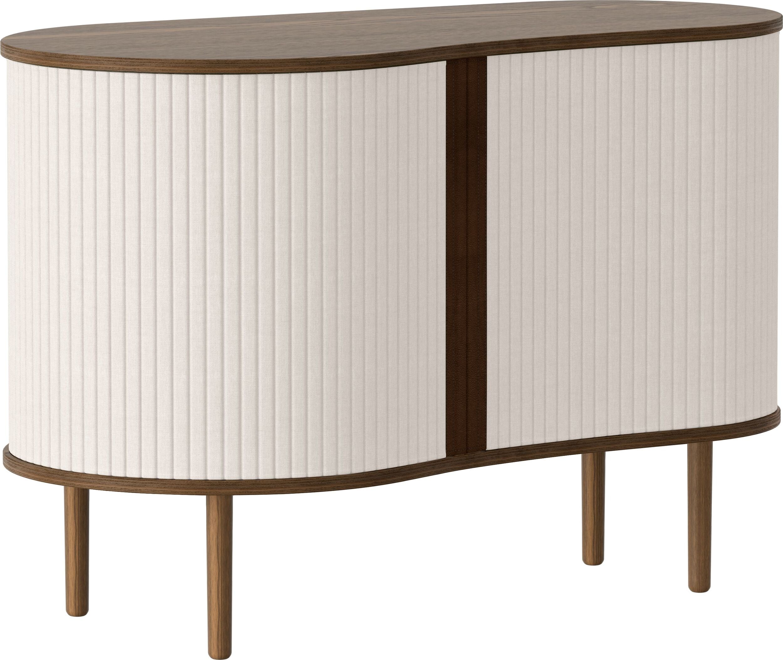 Audacious Schrank 100 cm hell sandfarbig auf dunklen Eichenbeinen