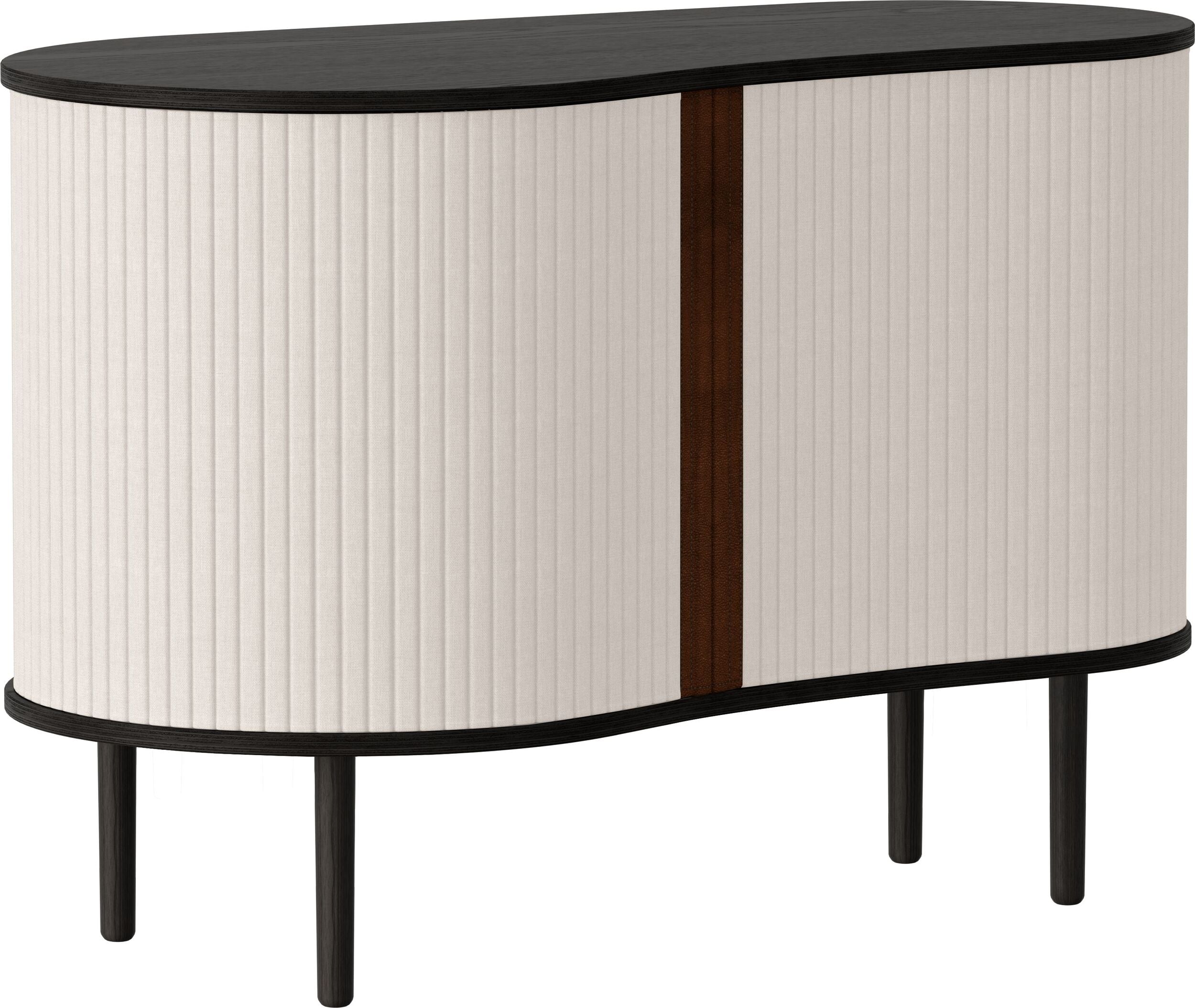 Audacious Schrank 100 cm hell sandfarbig auf schwarzen Eichenbeinen