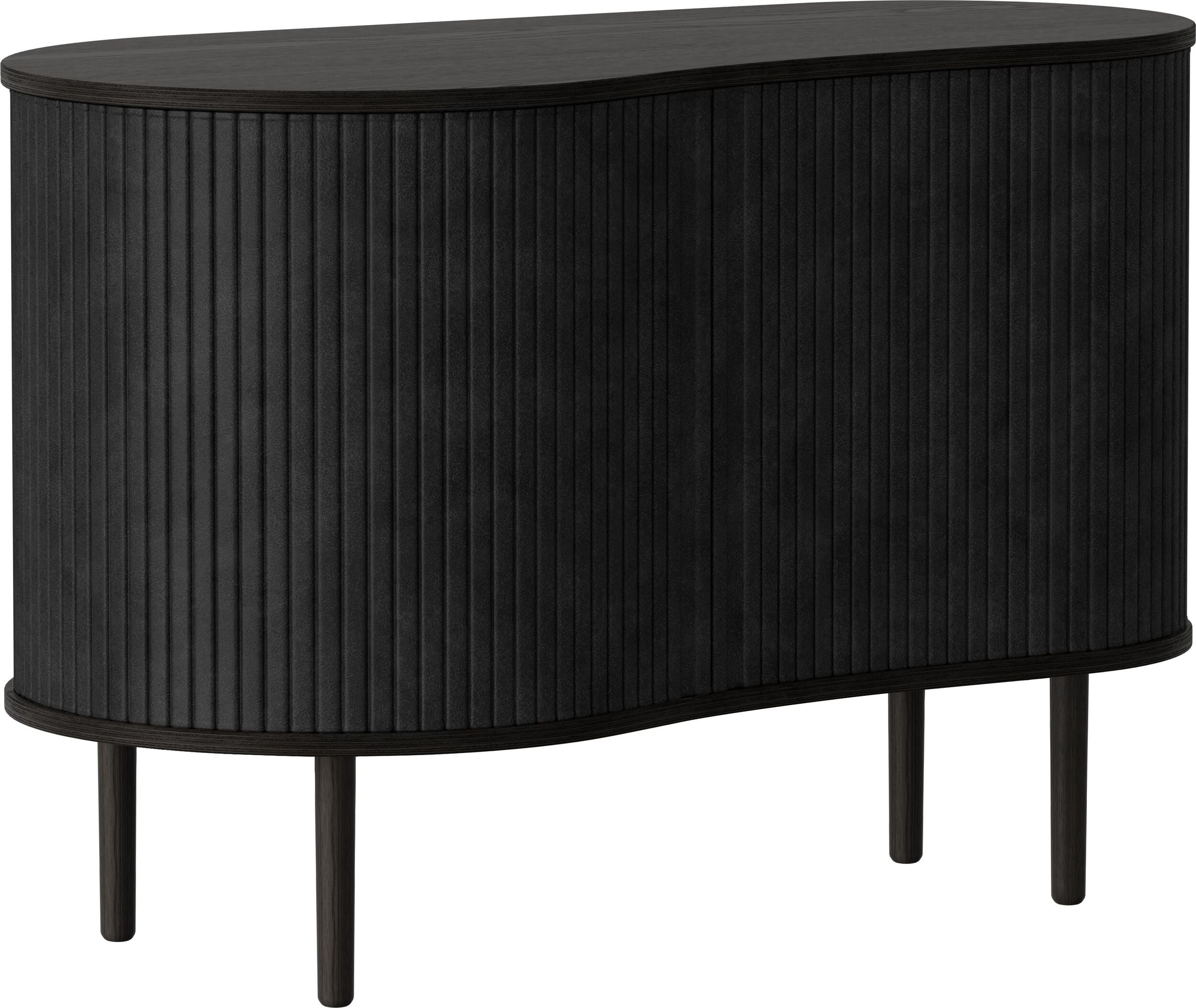 Audacious Schrank 100 cm Kohlefarben auf schwarzen Eichenbeinen