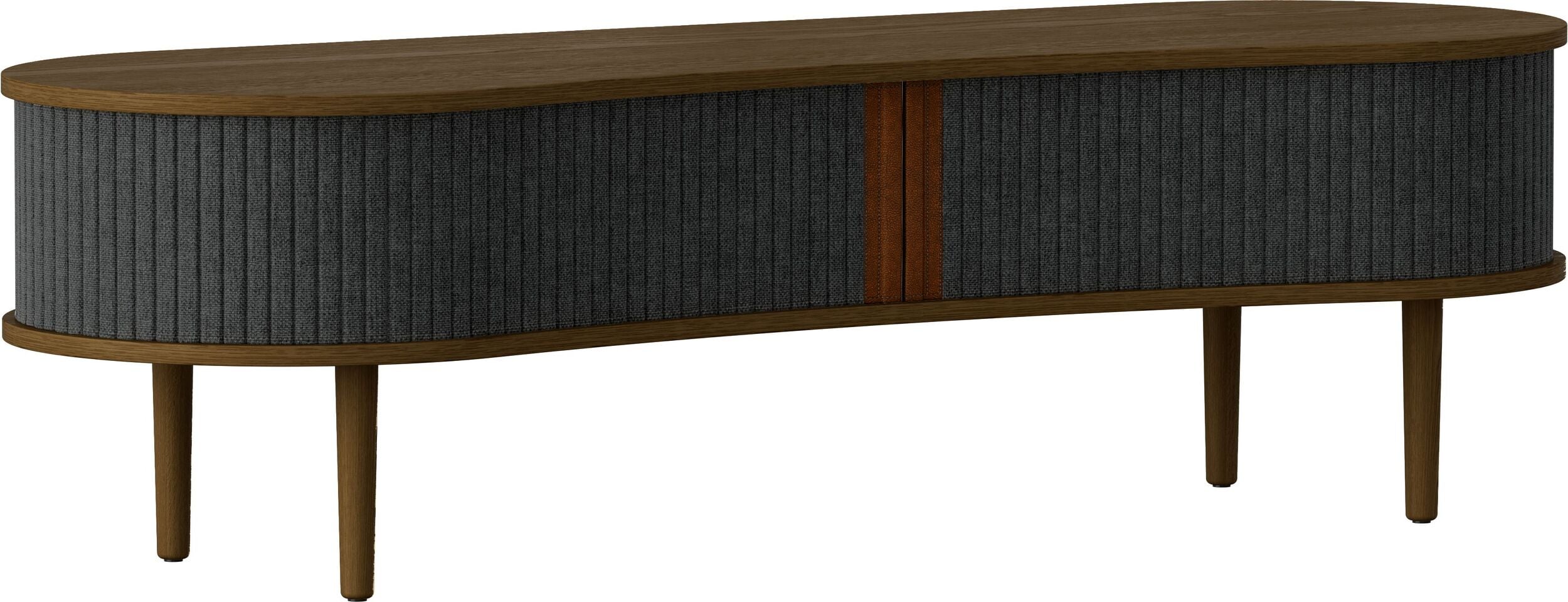 Audacious Schrank 140 cm dunkelgrau auf dunklen Eichenbeinen