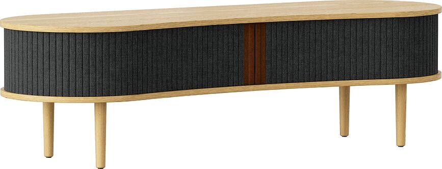 Audacious Schrank 140 cm dunkelgrau auf Eichenbeinen