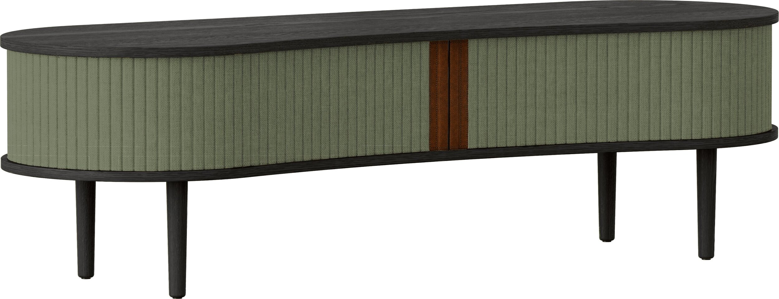 Audacious Schrank 140 cm, grün, mit schwarzen Eichenholzbeinen