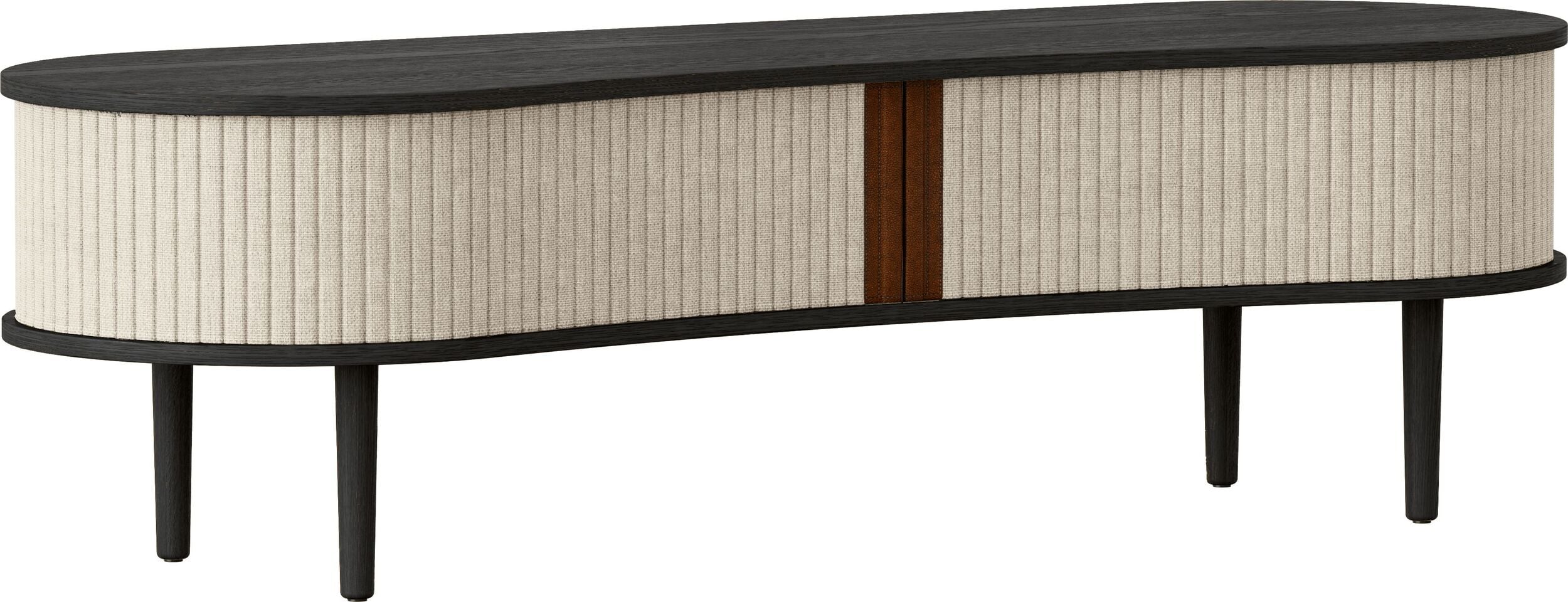 Audacious Schrank 140 cm hell sandfarbig auf schwarzen Eichenbeinen