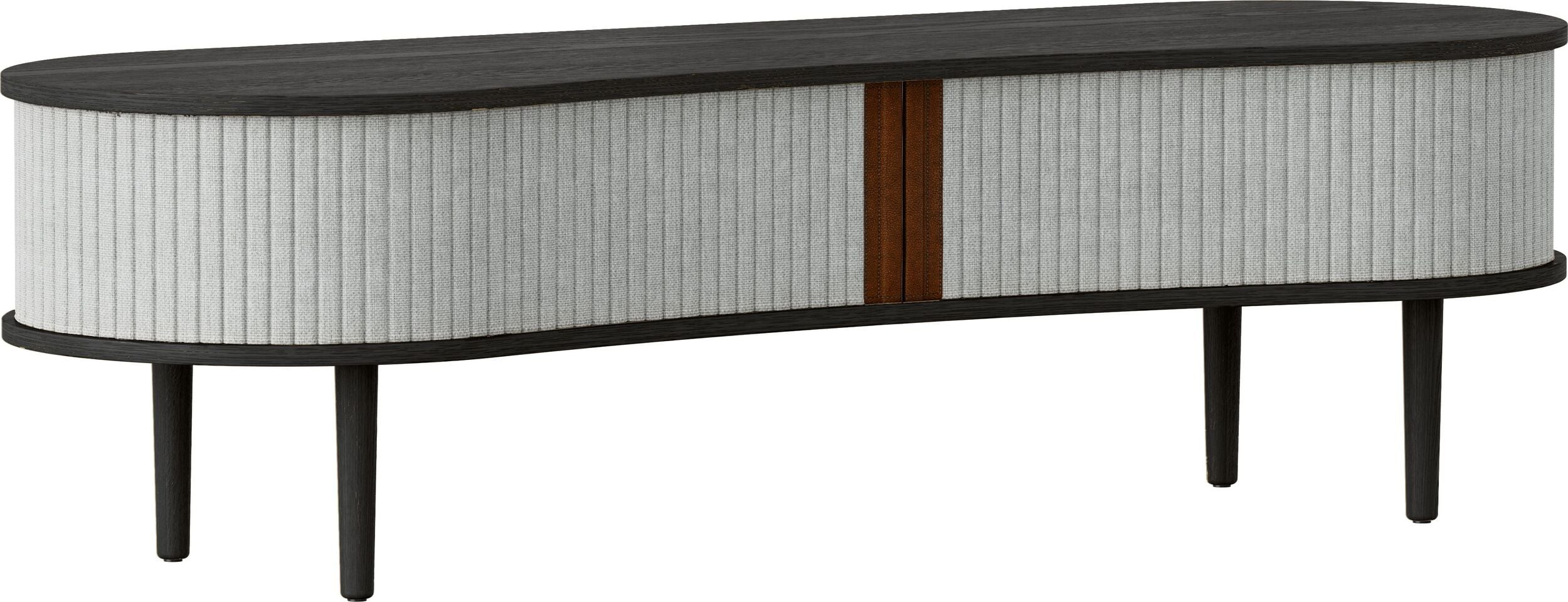 Audacious Schrank 140 cm hellgrau auf schwarzen Eichenbeinen