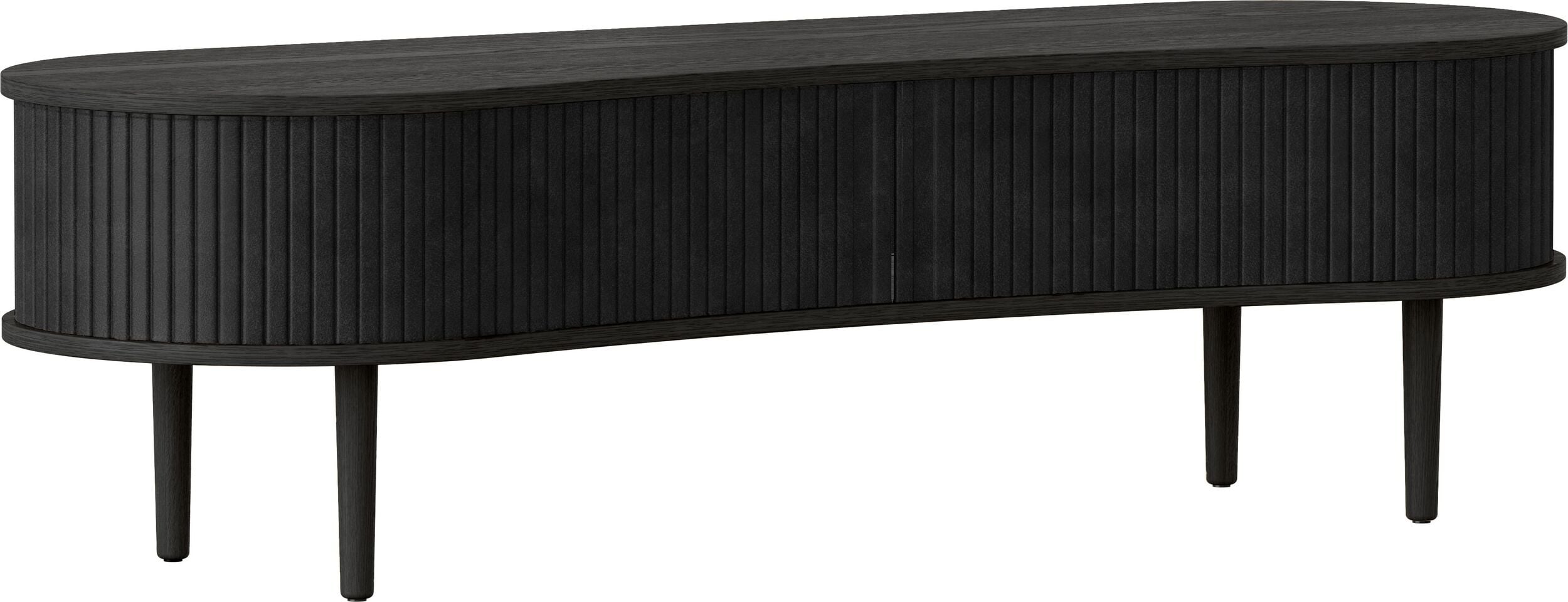 Audacious Schrank 140 cm Kohlefarben auf schwarzen Eichenbeinen