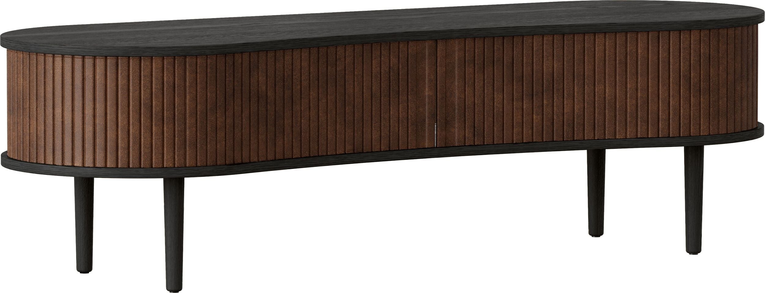 Audacious Schrank 140 cm nussbraun auf schwarzen Eichenbeinen