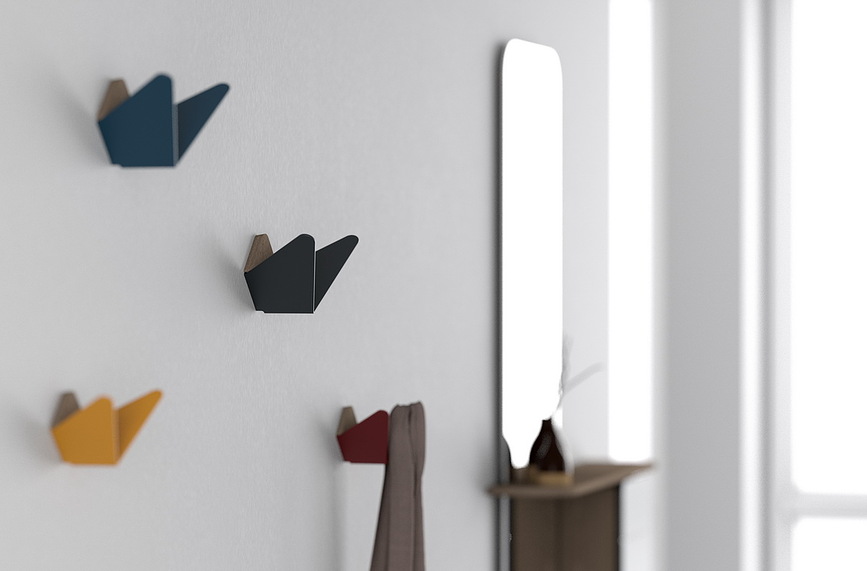 Butterflies Mini Κρεμάστρα, λευκή