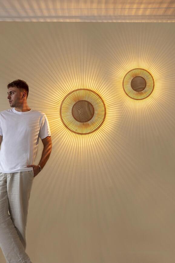 Clava Up Zidna Lampa 35 cm svijetli hrast