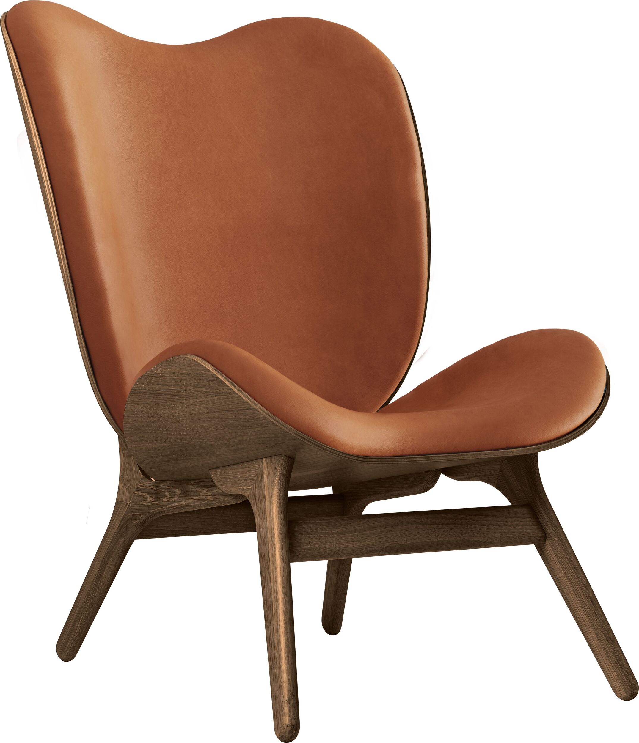 Conversation Piece Dunes Rust Sessel 106 cm aus Leder auf dunklen Eichenbeinen