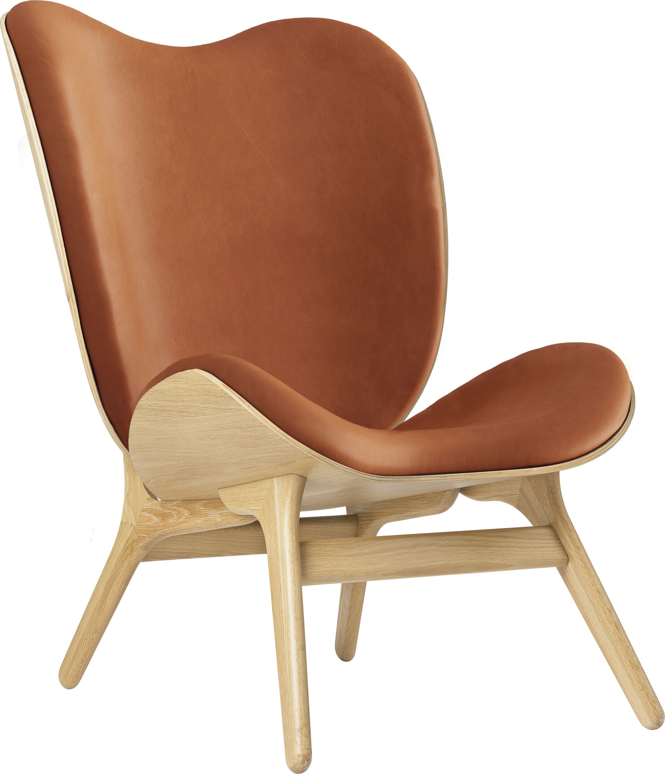 Conversation Piece Dunes Rust Sessel 106 cm aus Leder auf Eichenbeinen