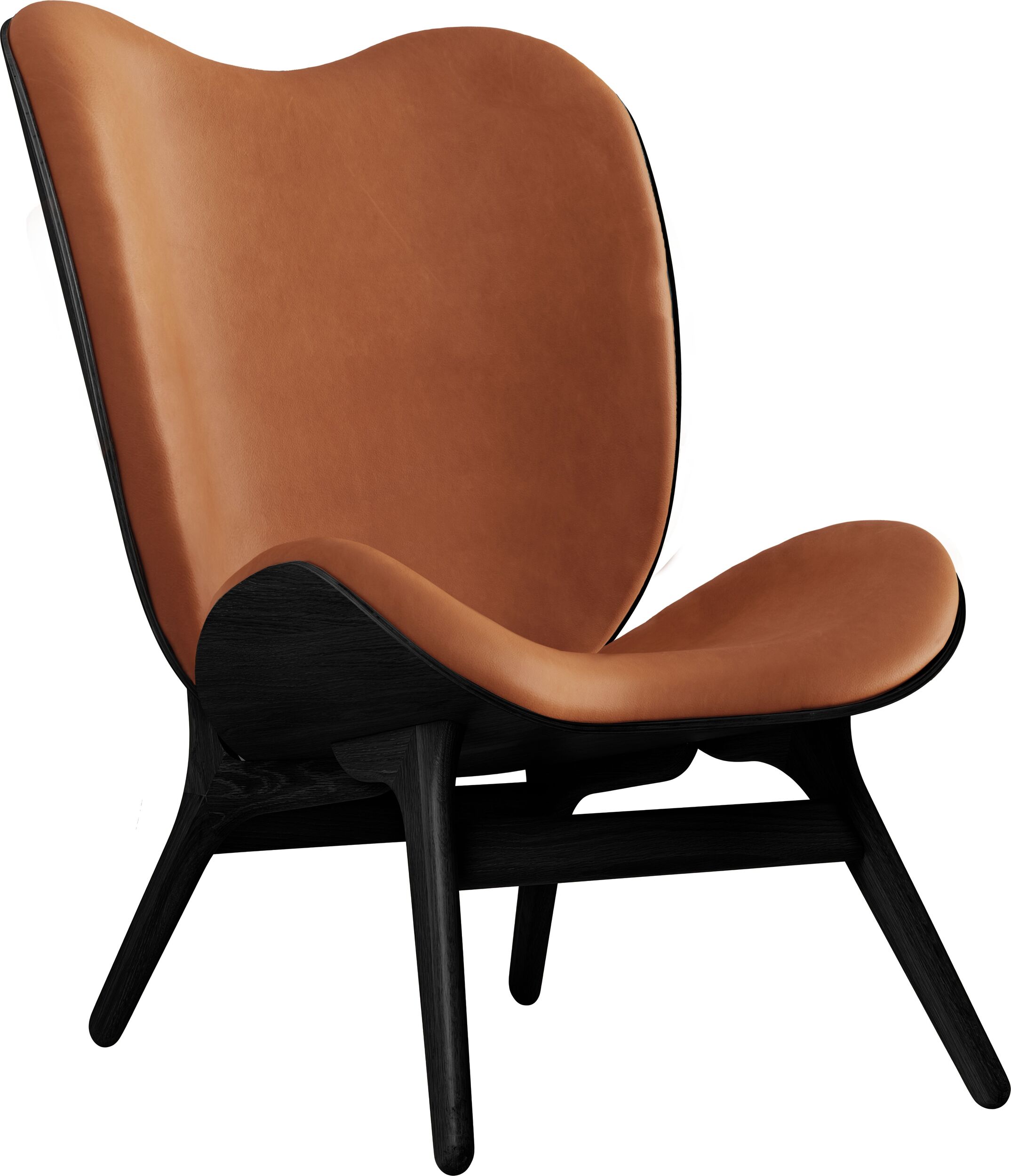 Conversation Piece Dunes Rust Sessel 106 cm aus Leder auf schwarzen Eichenbeinen