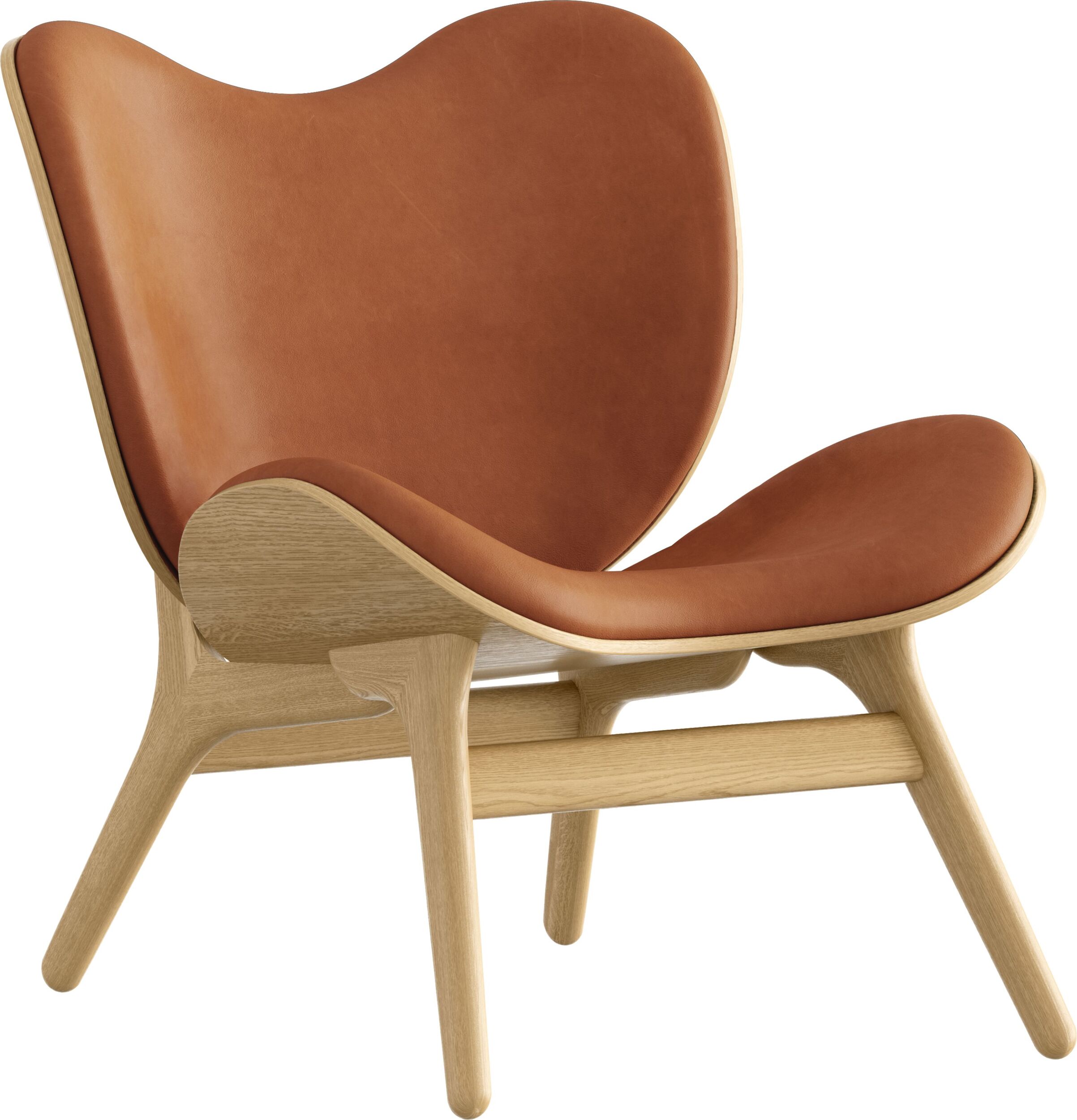 Conversation Piece Dunes Rust Sessel aus Leder auf Eichenbeinen