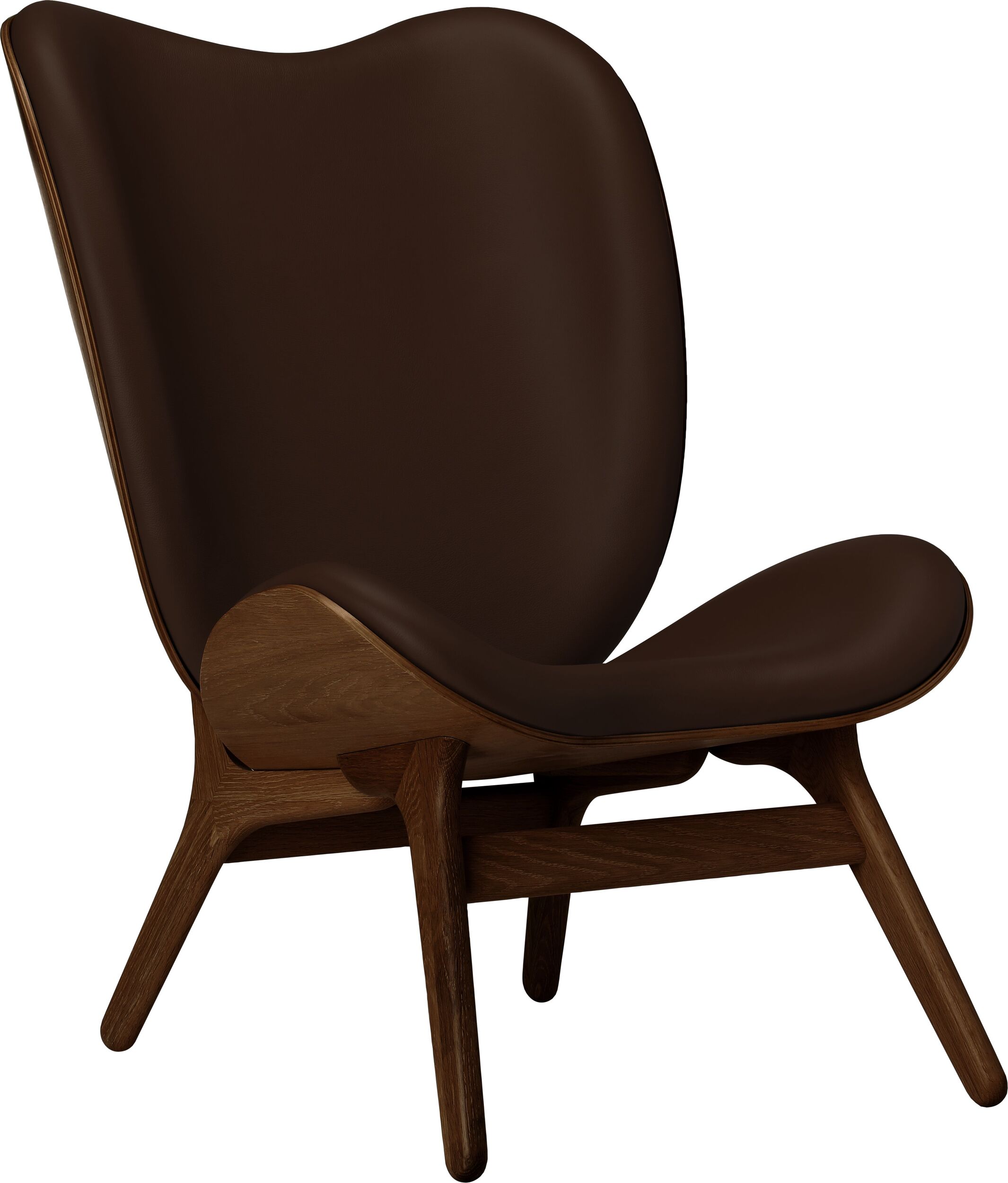 Conversation Piece Hope Sessel 106 cm braun aus Leder auf dunklen Eichenbeinen
