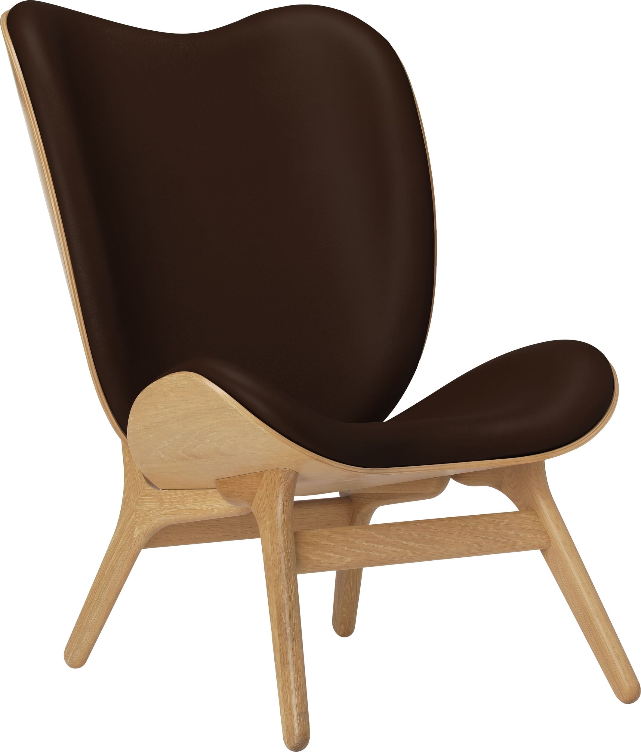 Conversation Piece Hope Sessel 106 cm braun aus Leder auf Eichenbeinen