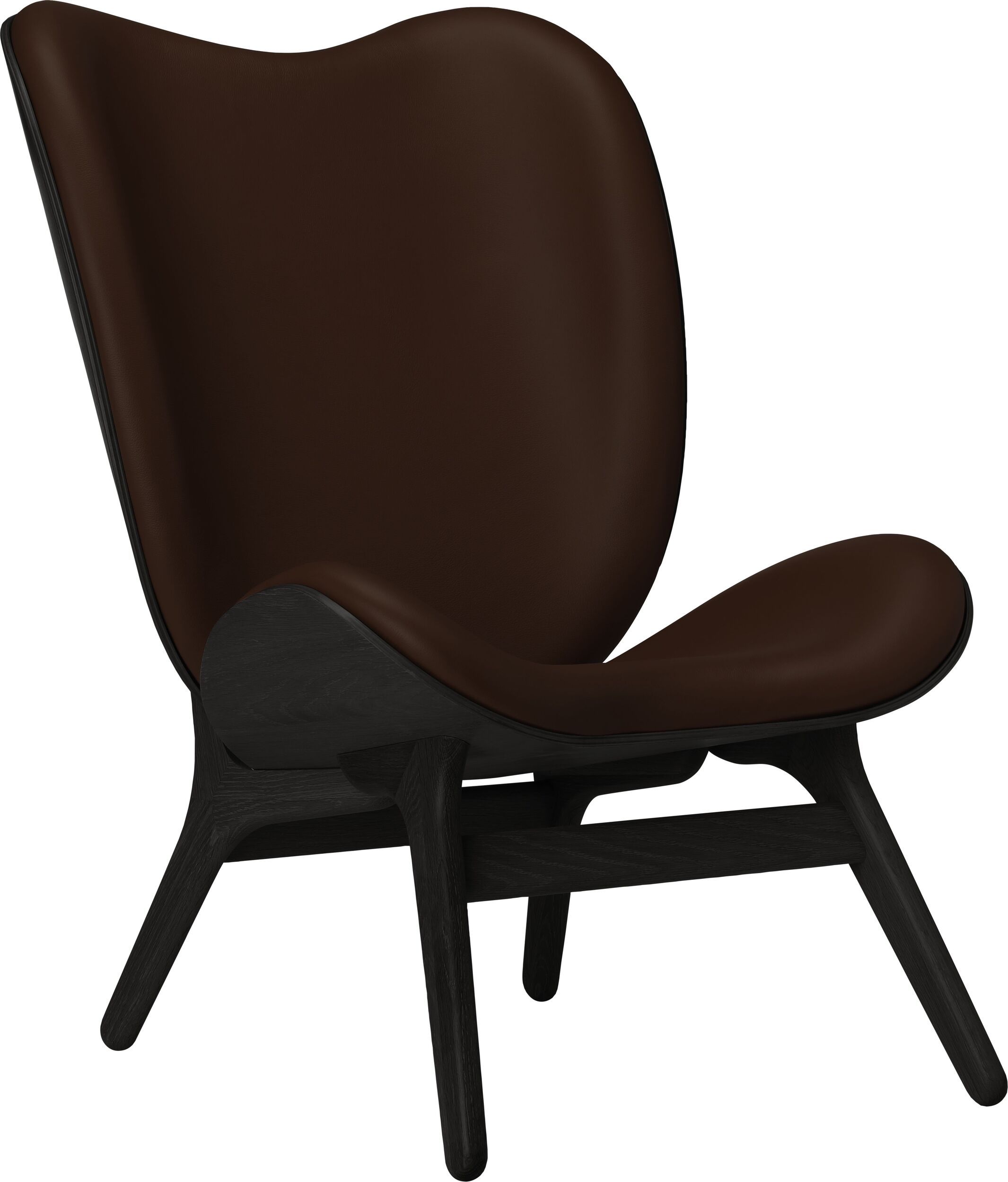 Conversation Piece Hope Sessel 106 cm braun aus Leder auf schwarzen Eichenbeinen