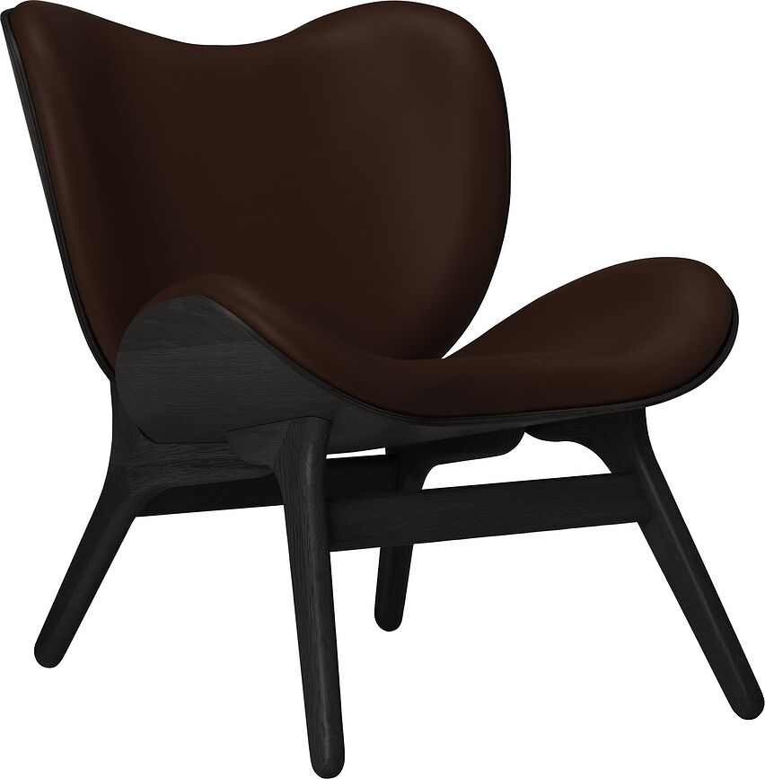 Conversation Piece Hope Sessel braun aus Leder auf schwarzen Eichenbeinen