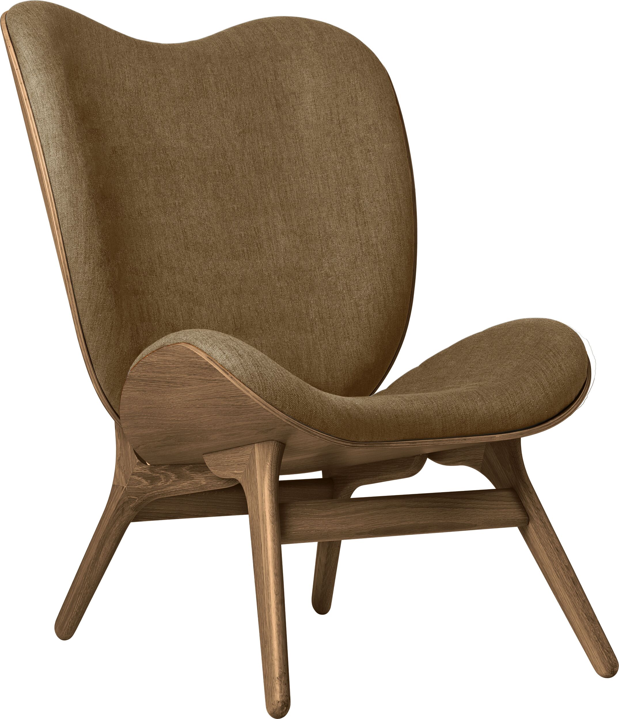 Conversation Piece Sessel 106 cm braun auf dunklen Eichenbeinen