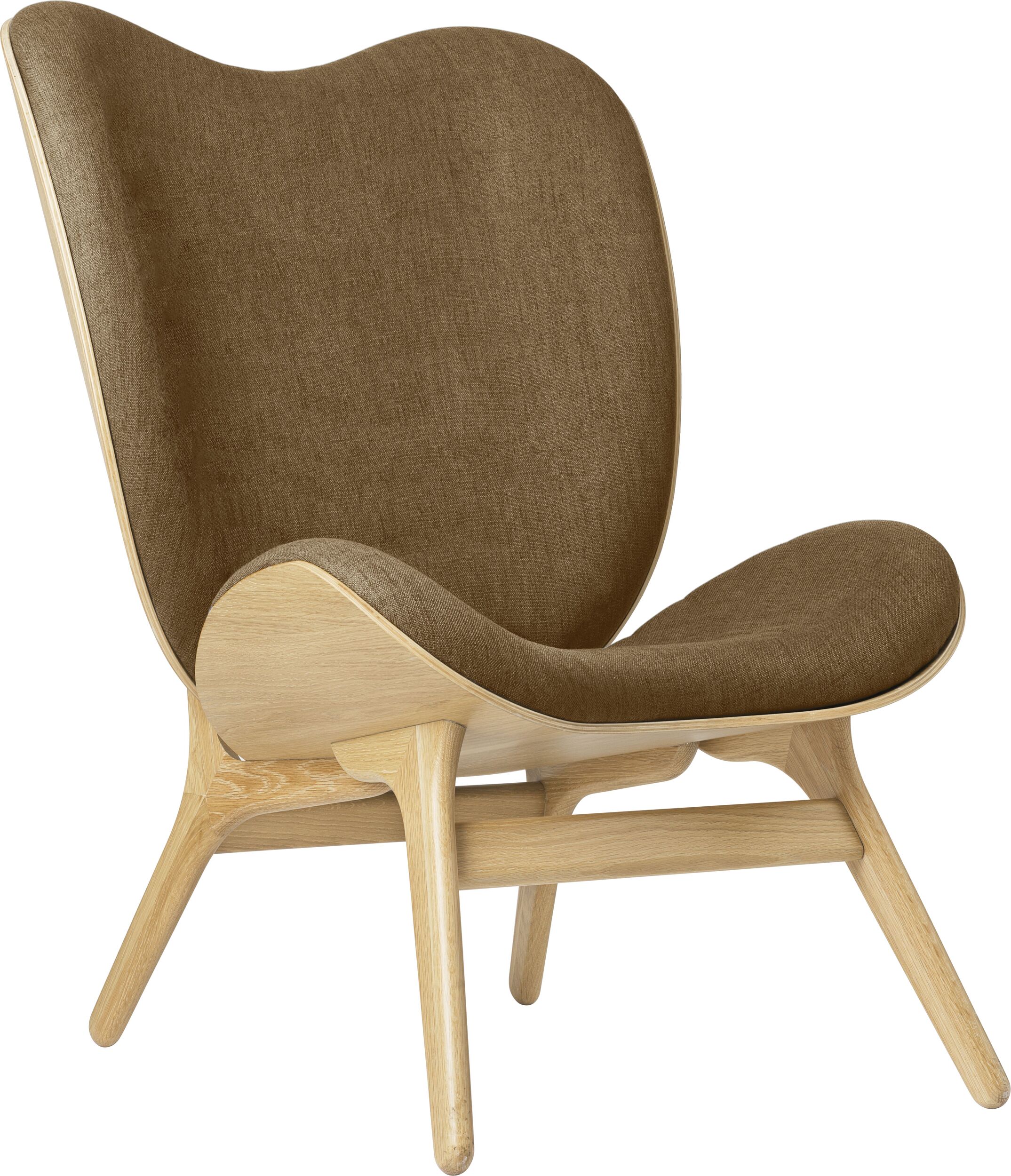 Conversation Piece Sessel 106 cm braun auf Eichenbeinen