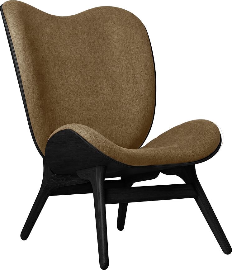 Conversation Piece Sessel 106 cm braun auf schwarzen Eichenbeinen