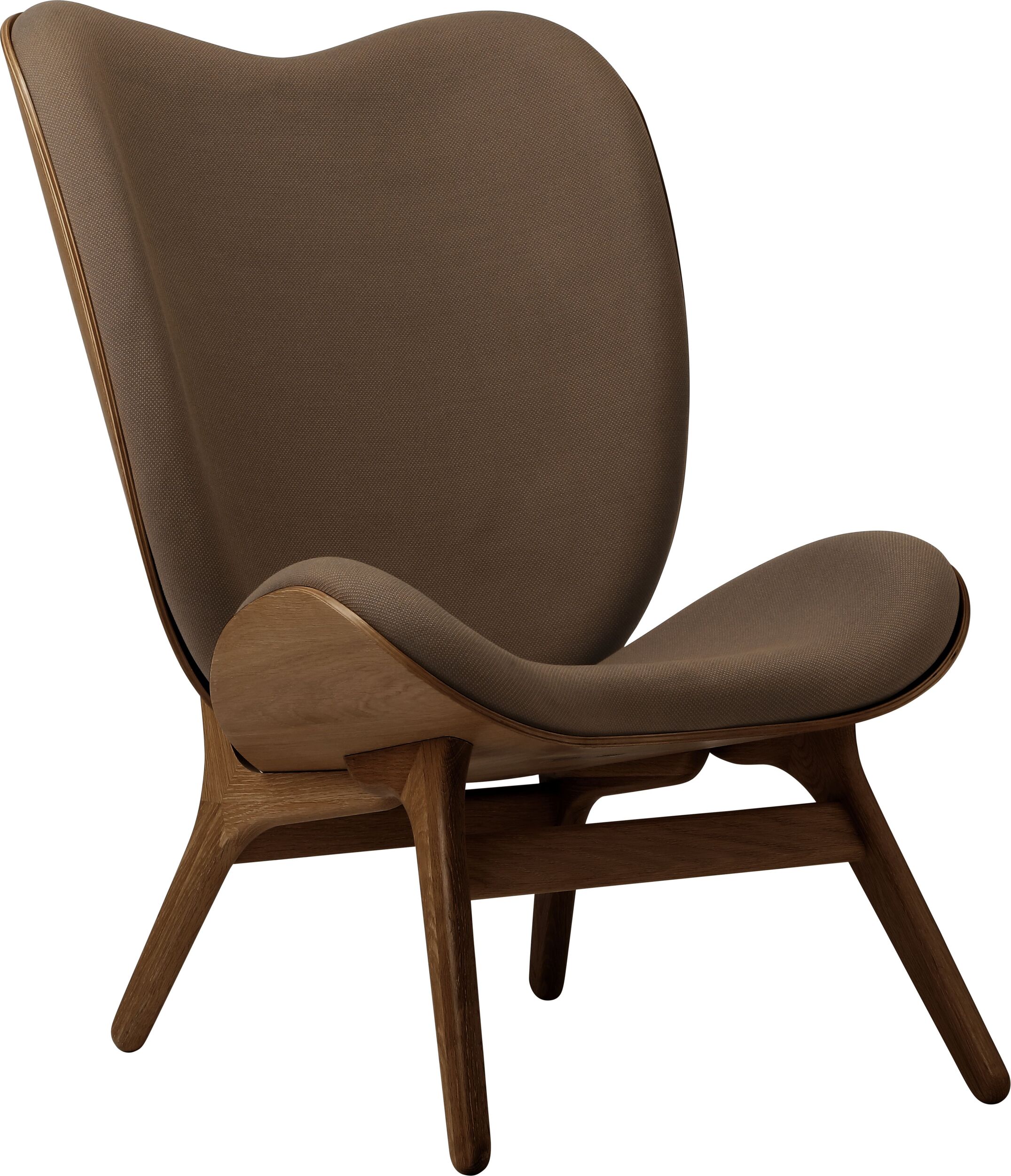 Conversation Piece Sessel 106 cm dunkelbraun auf dunklen Eichenbeinen