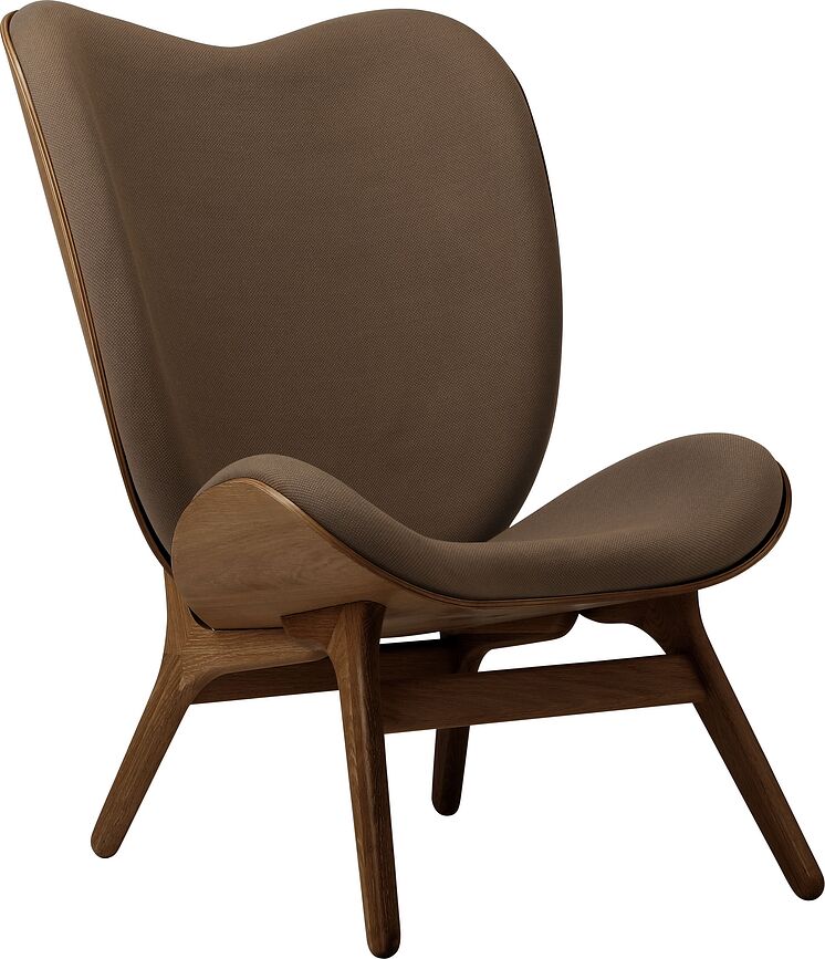 Conversation Piece Sessel 106 cm dunkelbraun auf dunklen Eichenbeinen