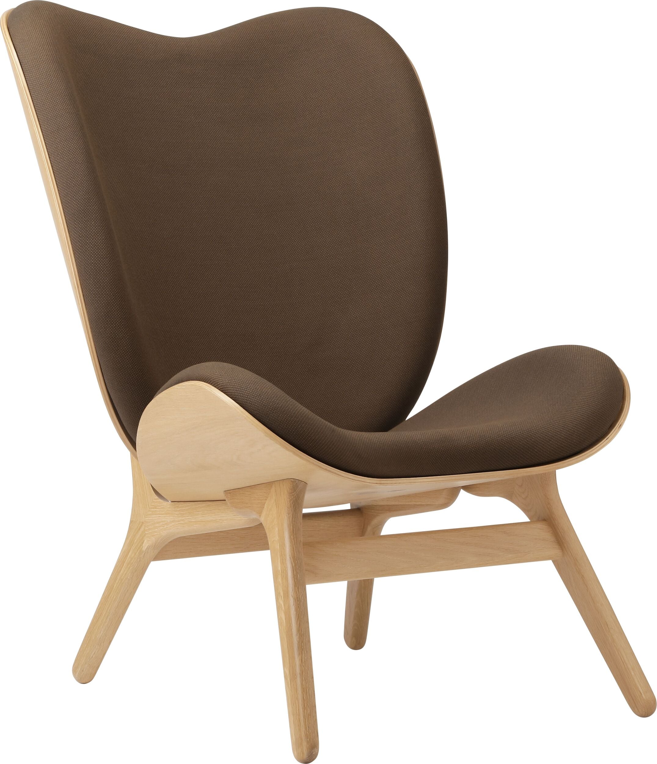 Conversation Piece Sessel 106 cm dunkelbraun auf Eichenbeinen