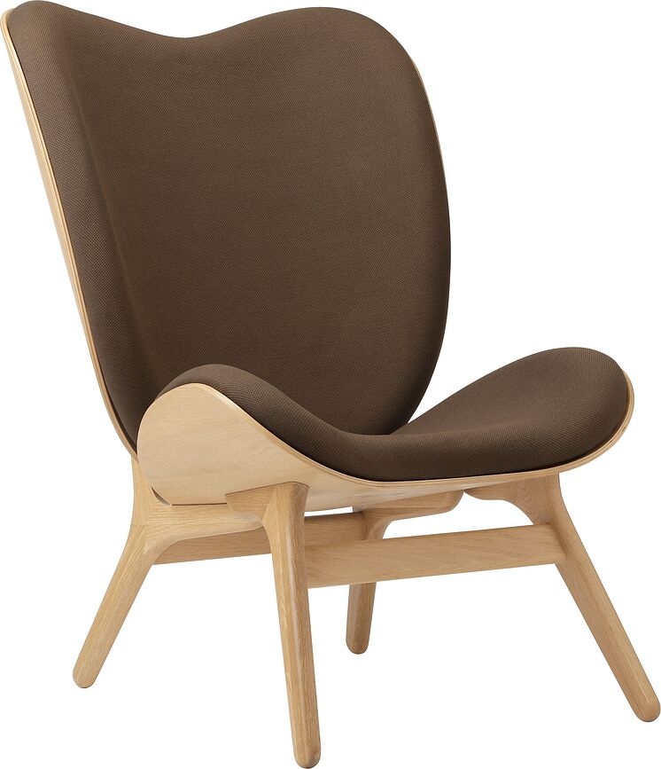 Conversation Piece Sessel 106 cm dunkelbraun auf Eichenbeinen