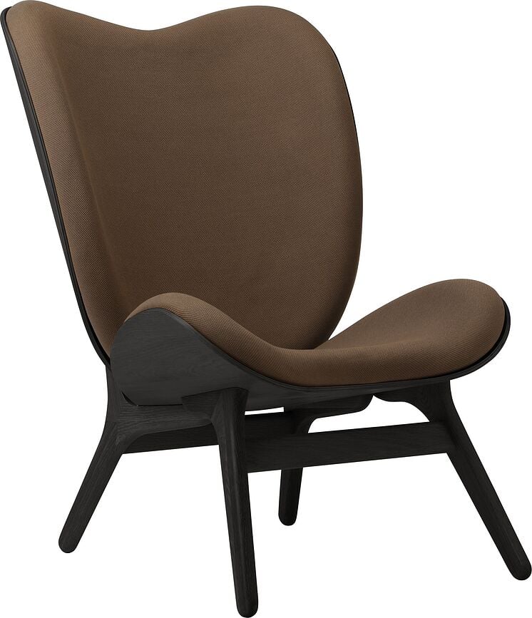Conversation Piece Sessel 106 cm dunkelbraun auf schwarzen Eichenbeinen