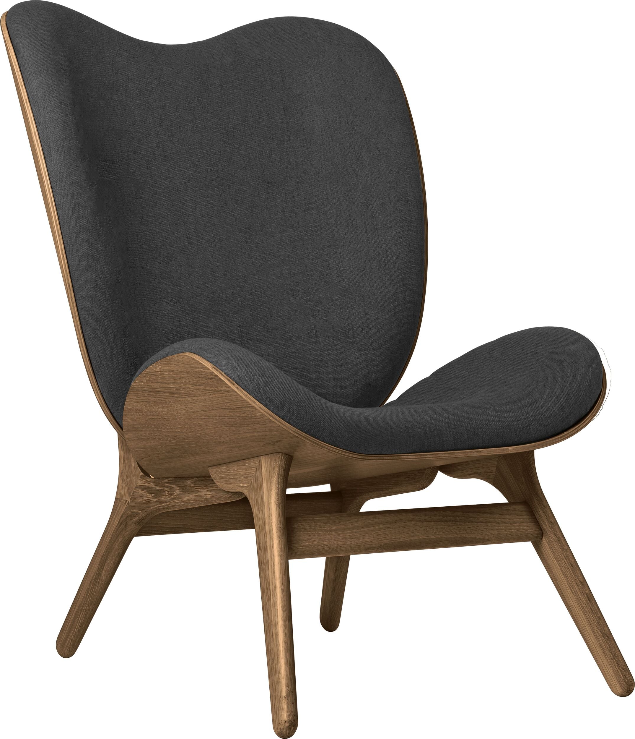 Conversation Piece Sessel 106 cm dunkelgrau auf dunklen Eichenbeinen