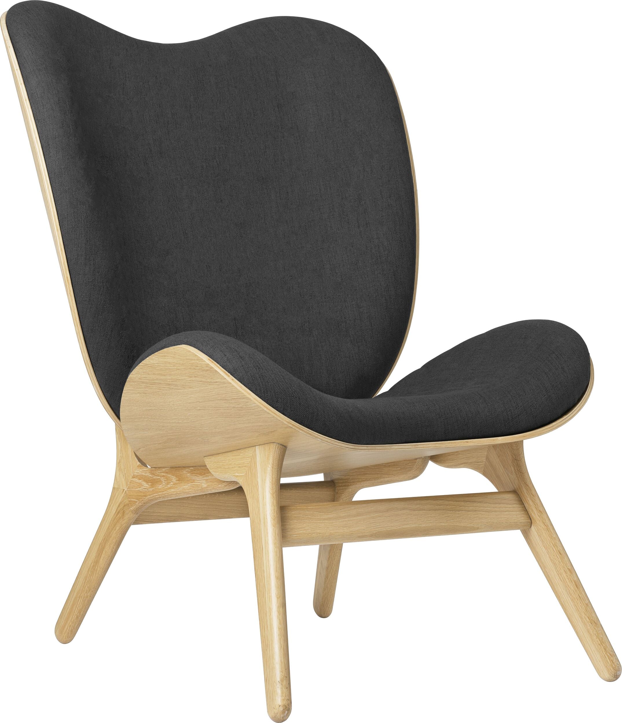 Conversation Piece Sessel 106 cm dunkelgrau auf Eichenbeinen