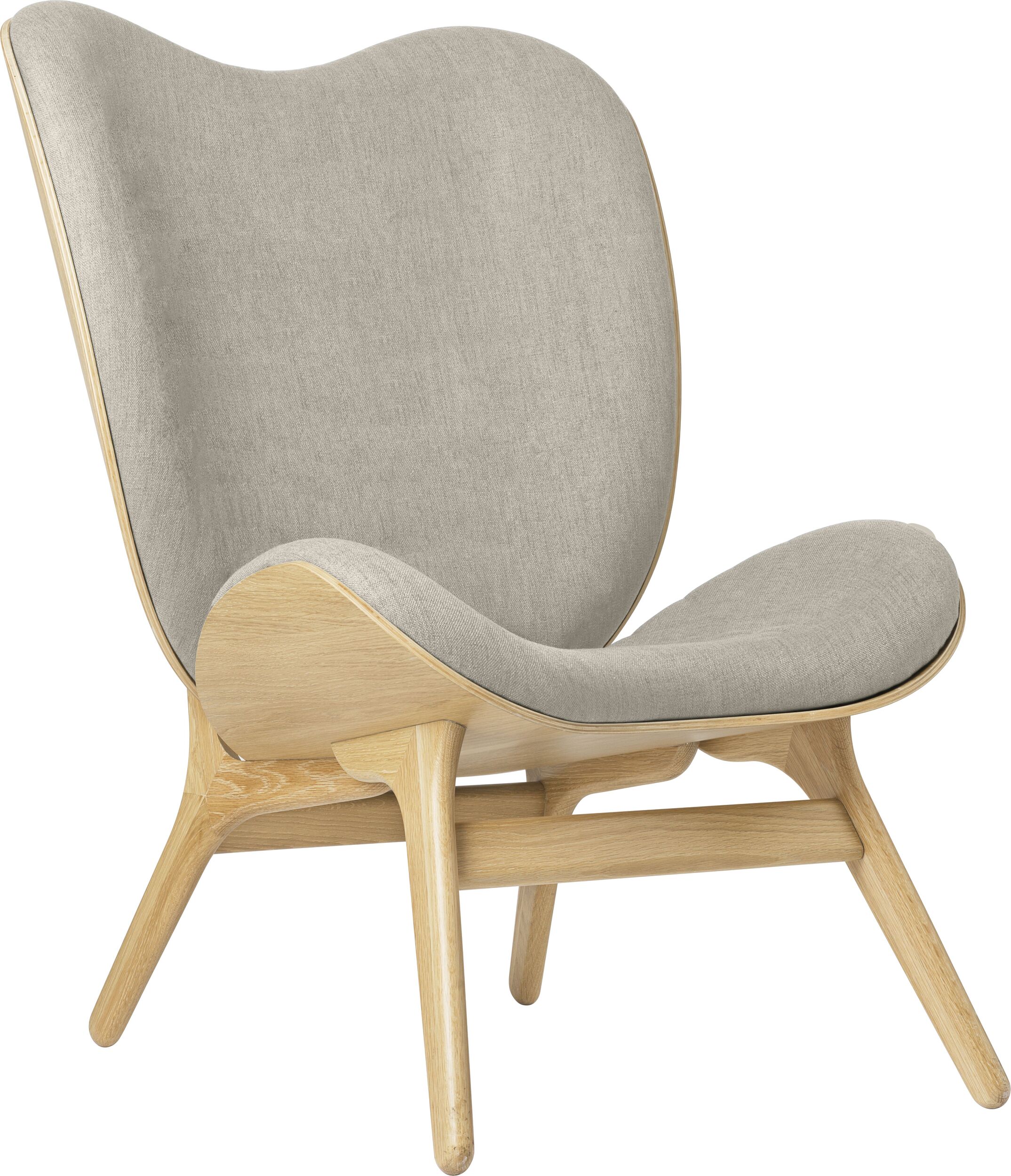 Conversation Piece Sessel 106 cm hell sandfarbig auf Eichenbeinen
