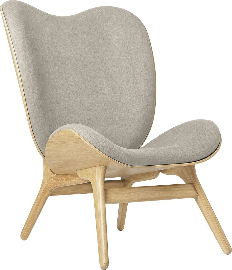 Conversation Piece Sessel 106 cm hell sandfarbig auf Eichenbeinen