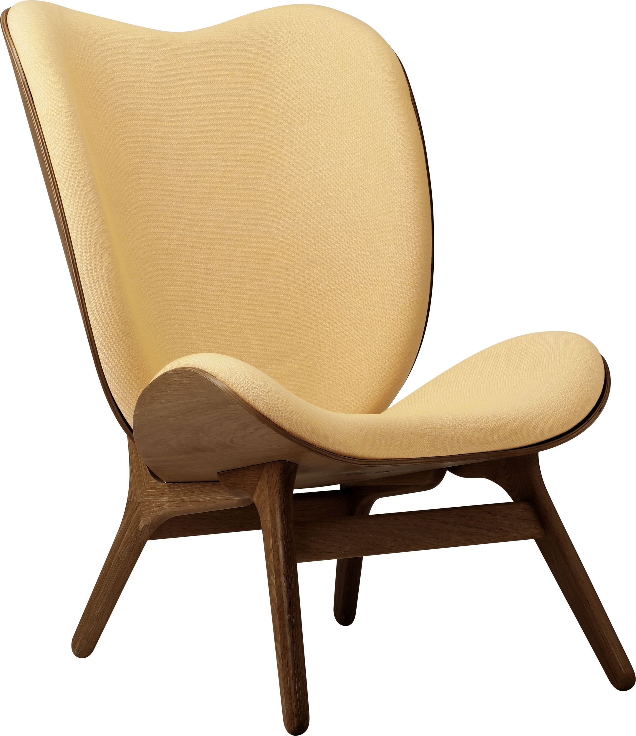 Conversation Piece Sessel 106 cm hellbeige auf dunklen Eichenbeinen