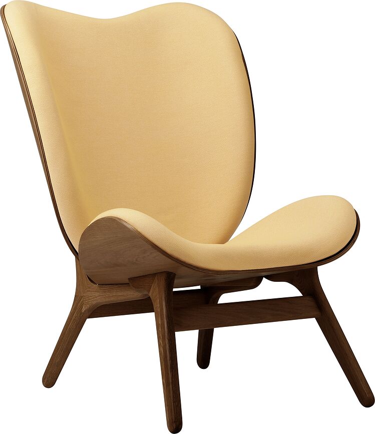 Conversation Piece Sessel 106 cm hellbeige auf dunklen Eichenbeinen