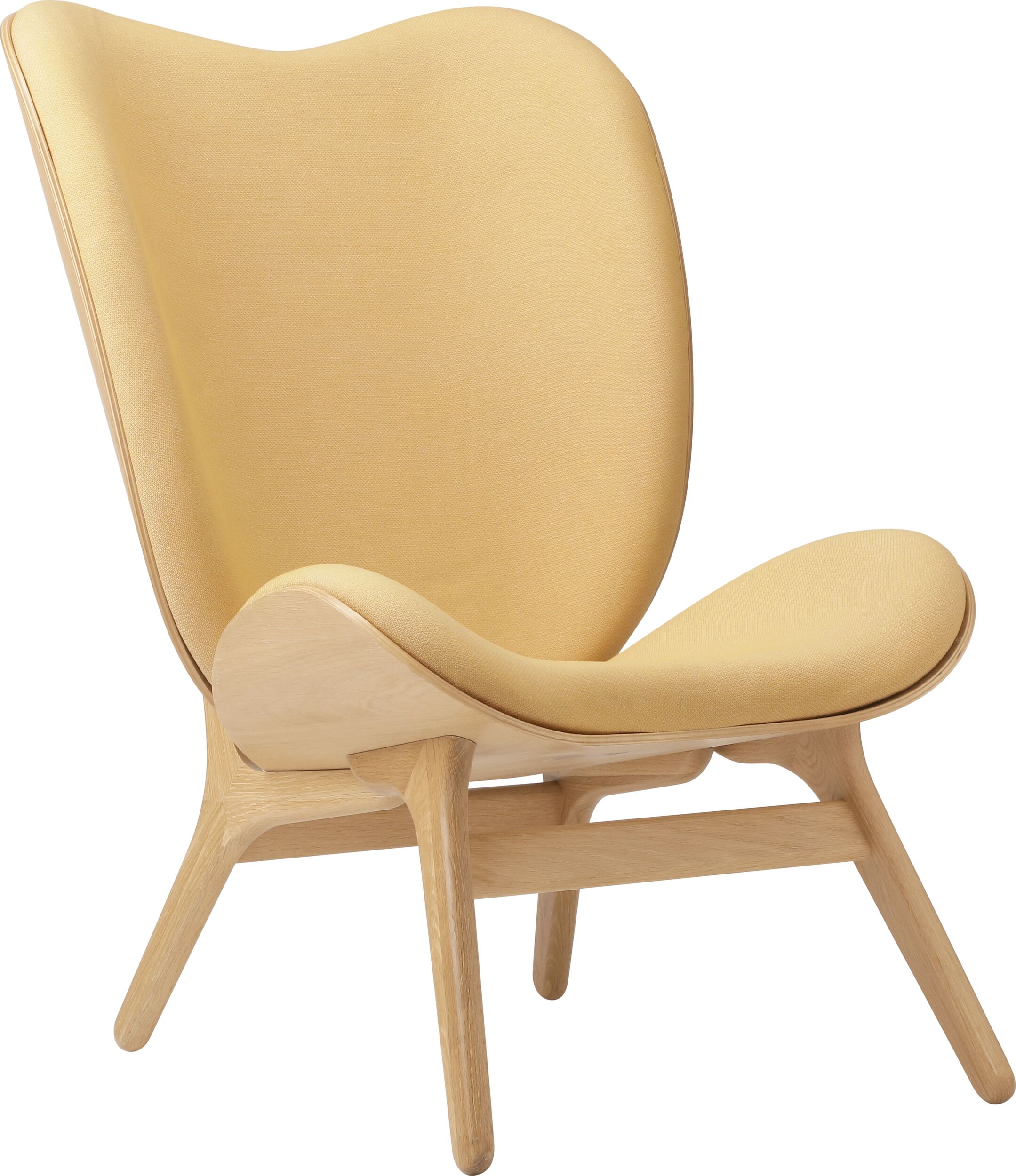 Conversation Piece Sessel 106 cm hellbeige auf Eichenbeinen