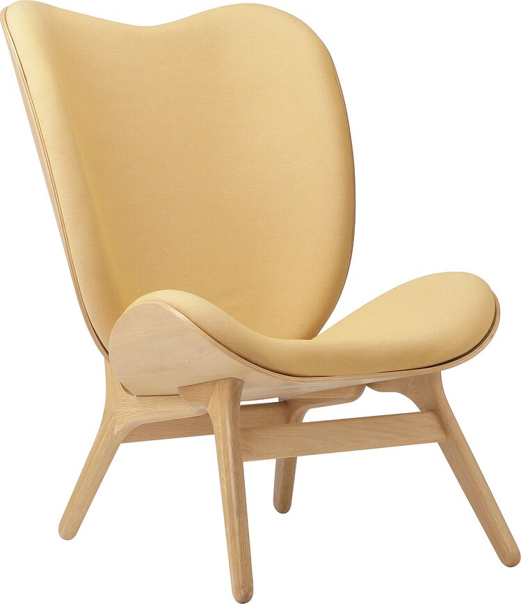 Conversation Piece Sessel 106 cm hellbeige auf Eichenbeinen