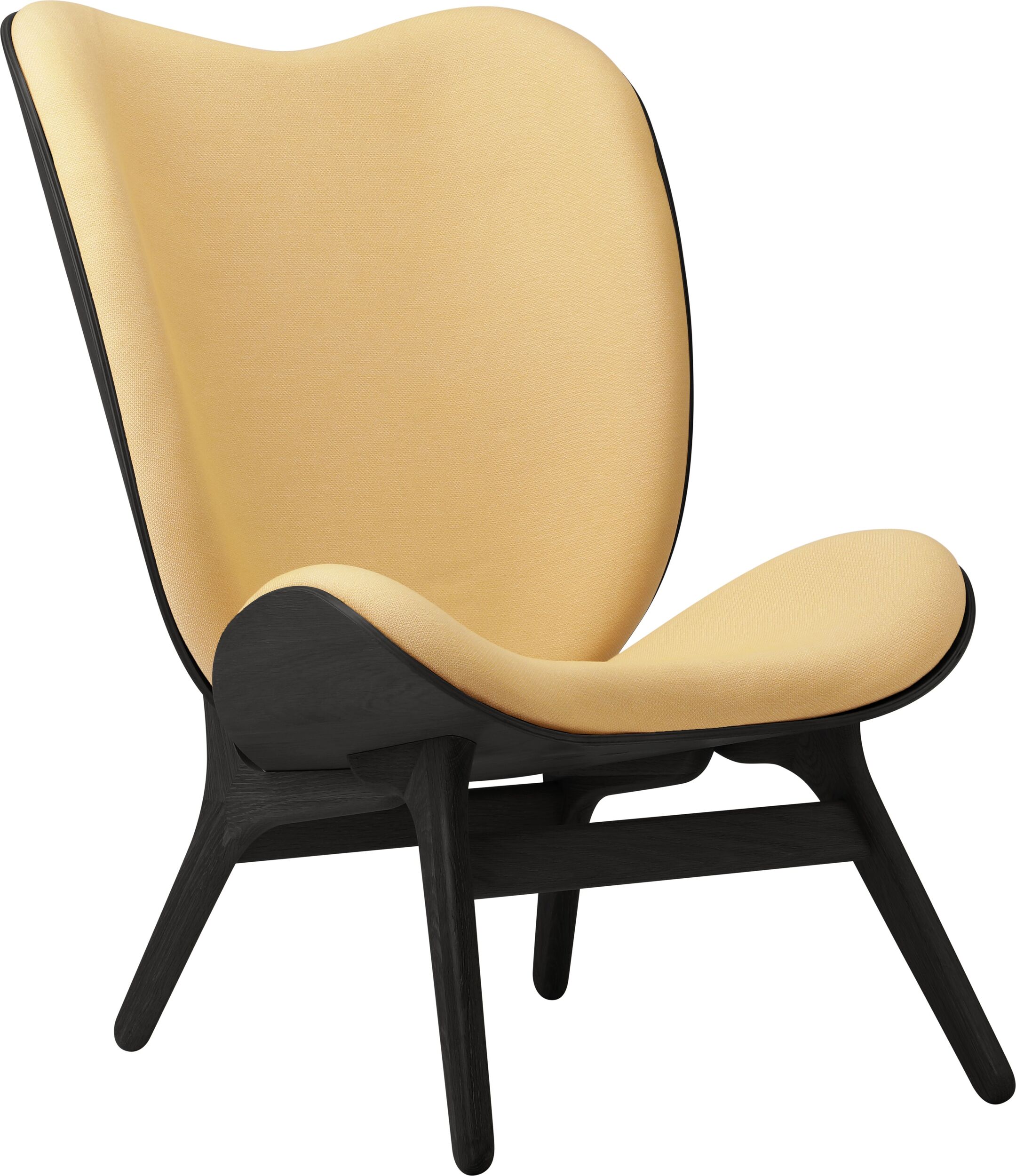 Conversation Piece Sessel 106 cm hellbeige auf schwarzen Eichenbeinen