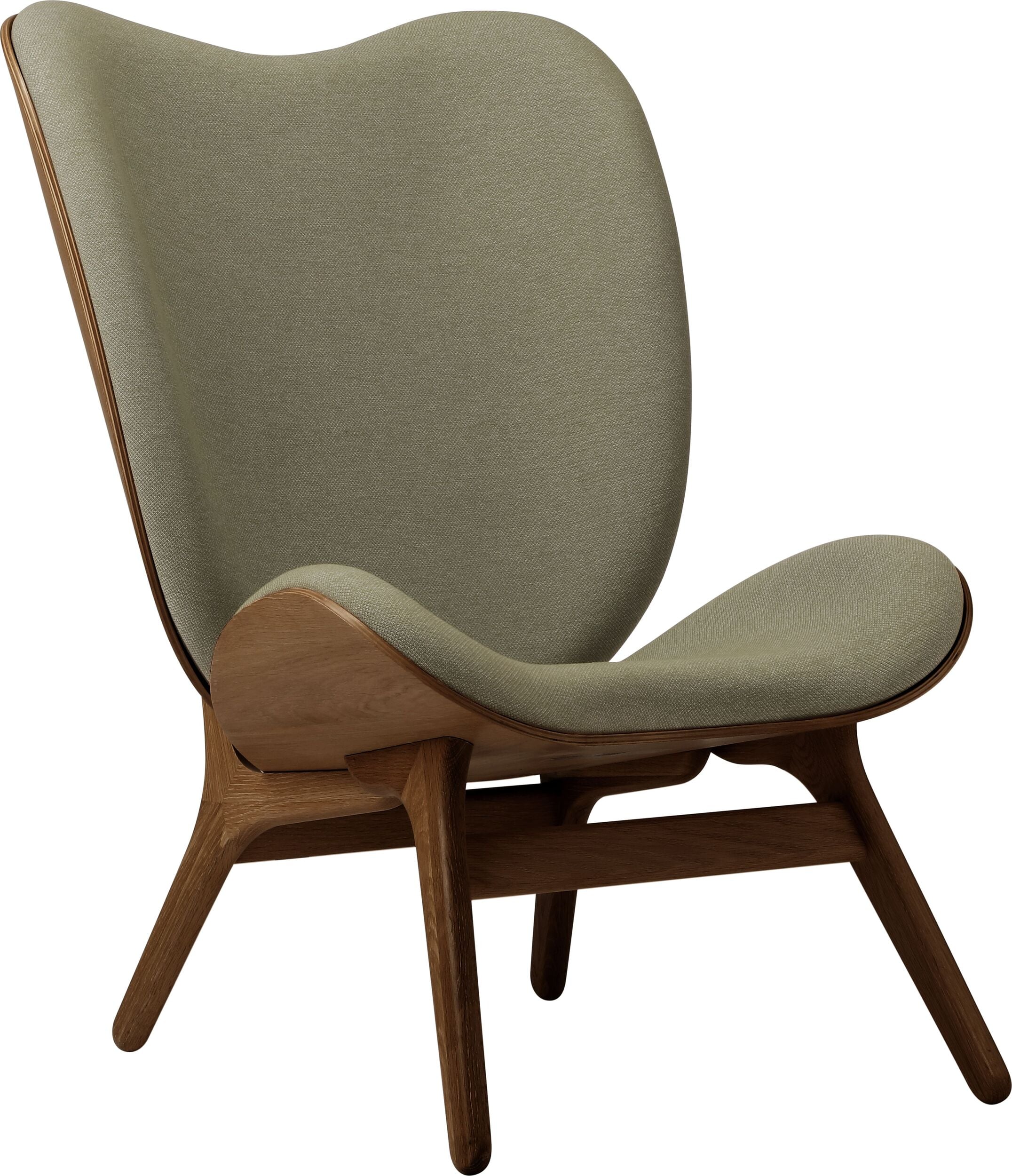 Conversation Piece Sessel 106 cm hellgrün auf dunklen Eichenbeinen
