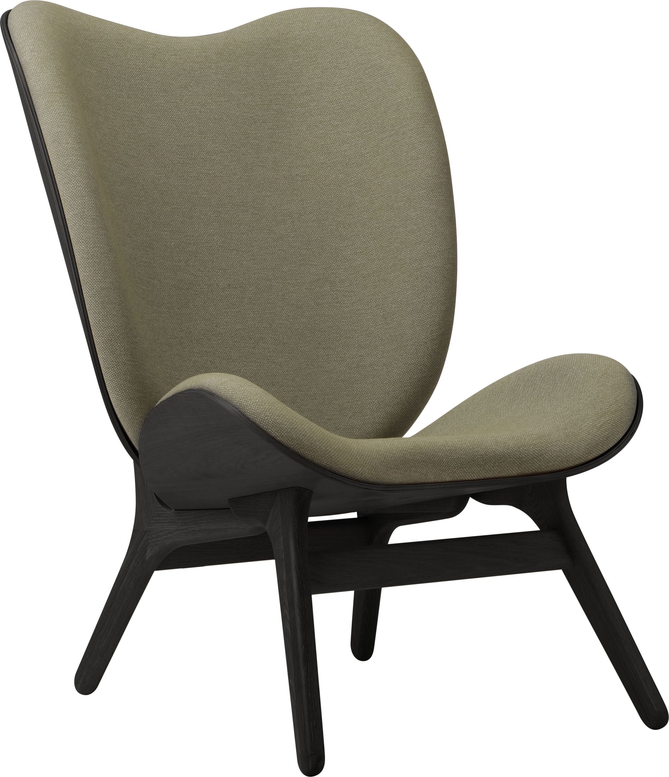 Conversation Piece Sessel 106 cm hellgrün auf schwarzen Eichenbeinen