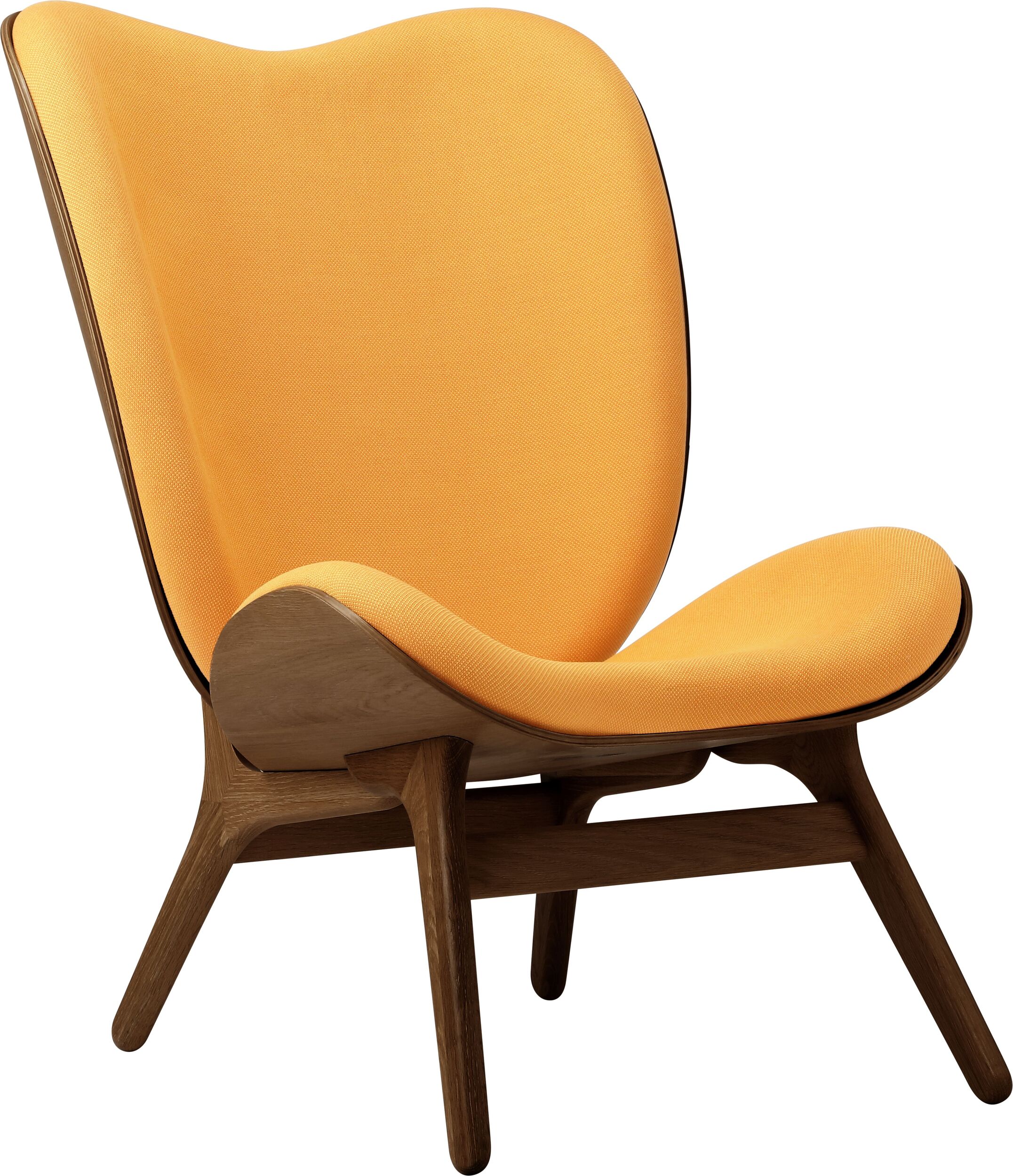 Conversation Piece Sessel 106 cm orangefarben auf dunklen Eichenbeinen