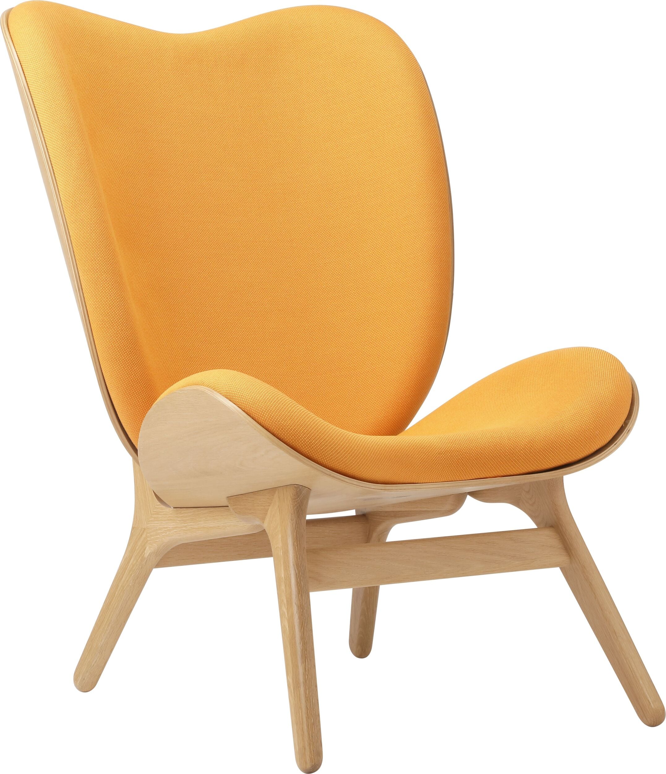 Conversation Piece Sessel 106 cm orangefarben auf Eichenbeinen