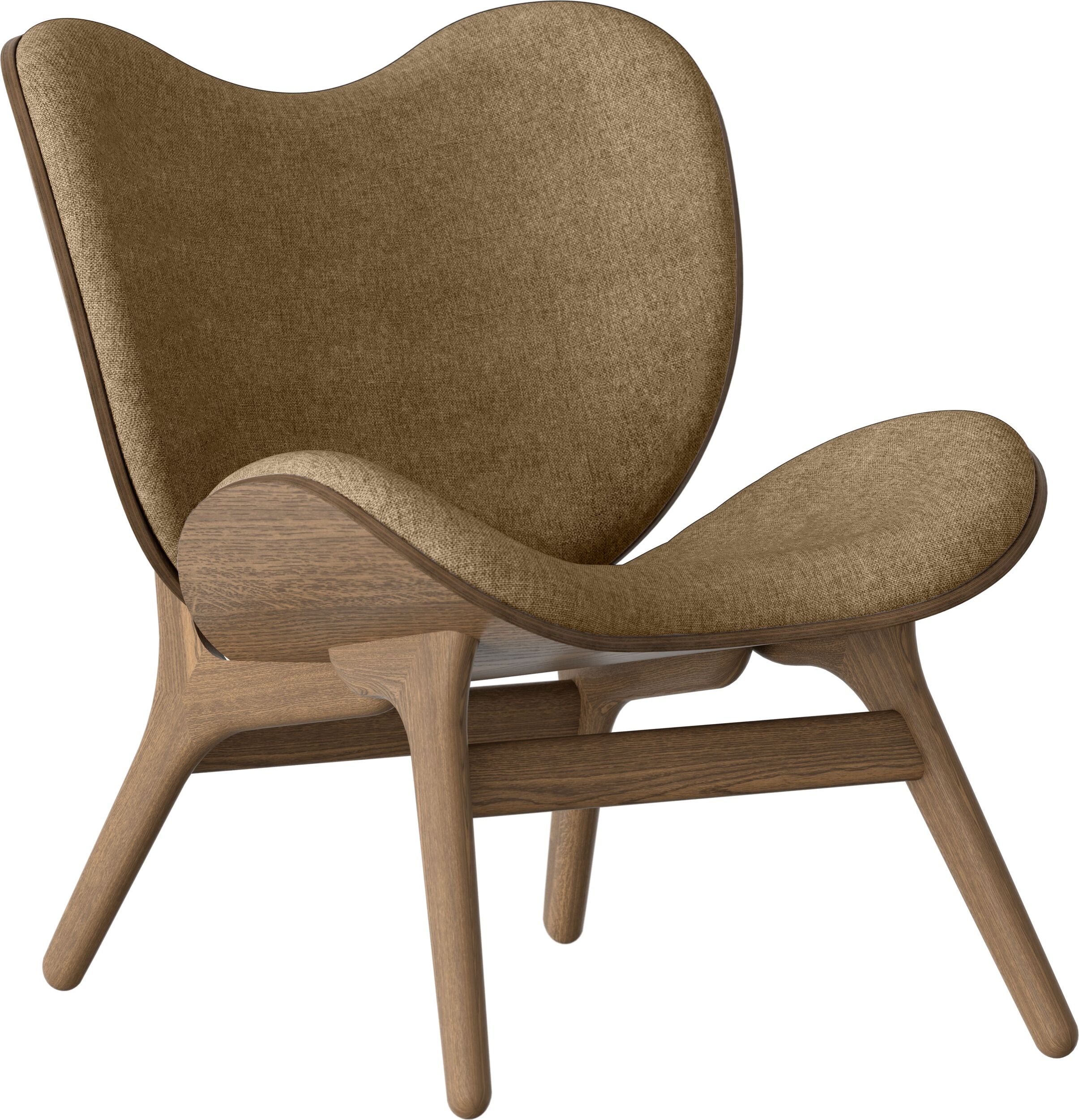 Conversation Piece Sessel braun auf dunklen Eichenbeinen