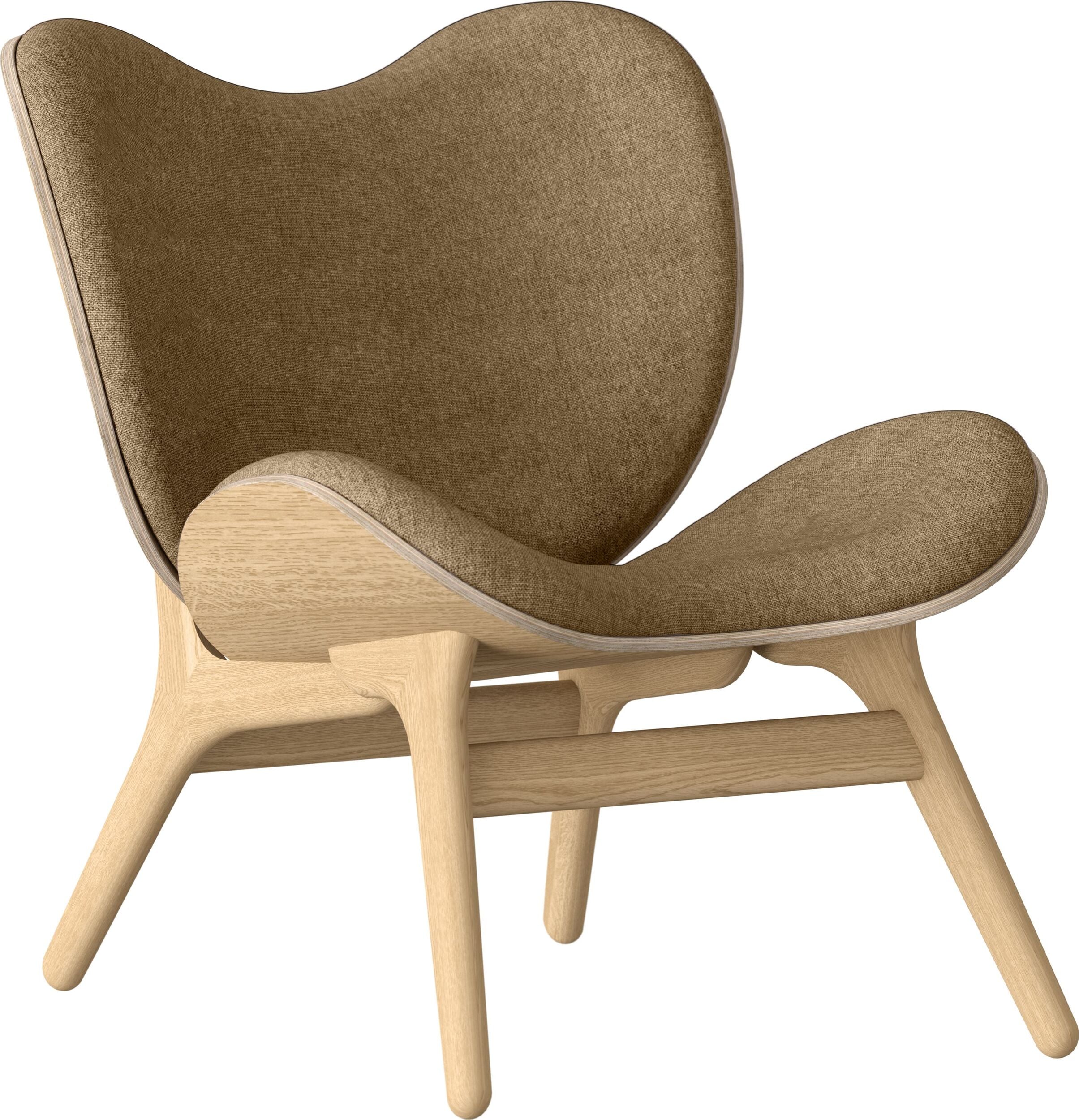 Conversation Piece Sessel braun auf Eichenbeinen