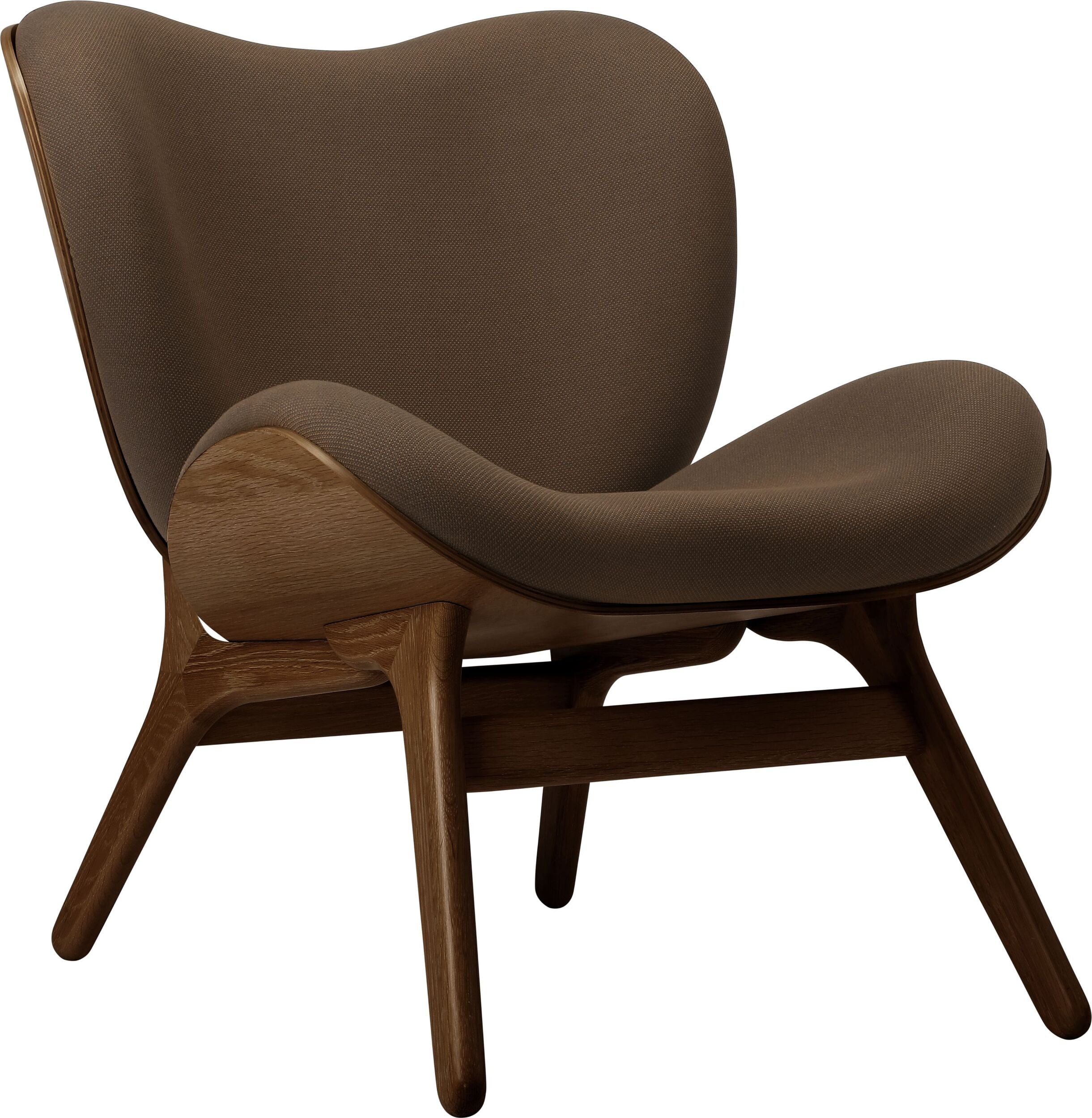 Conversation Piece Sessel dunkelbraun auf dunklen Eichenbeinen