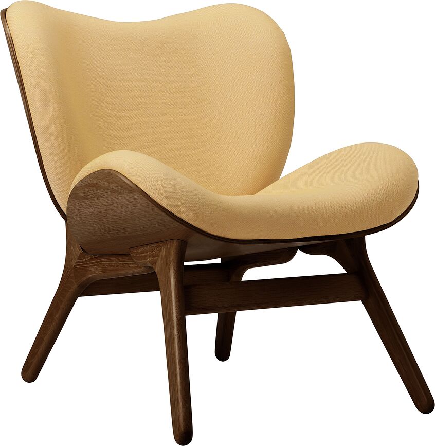 Conversation Piece Sessel hellbeige auf dunklen Eichenbeinen