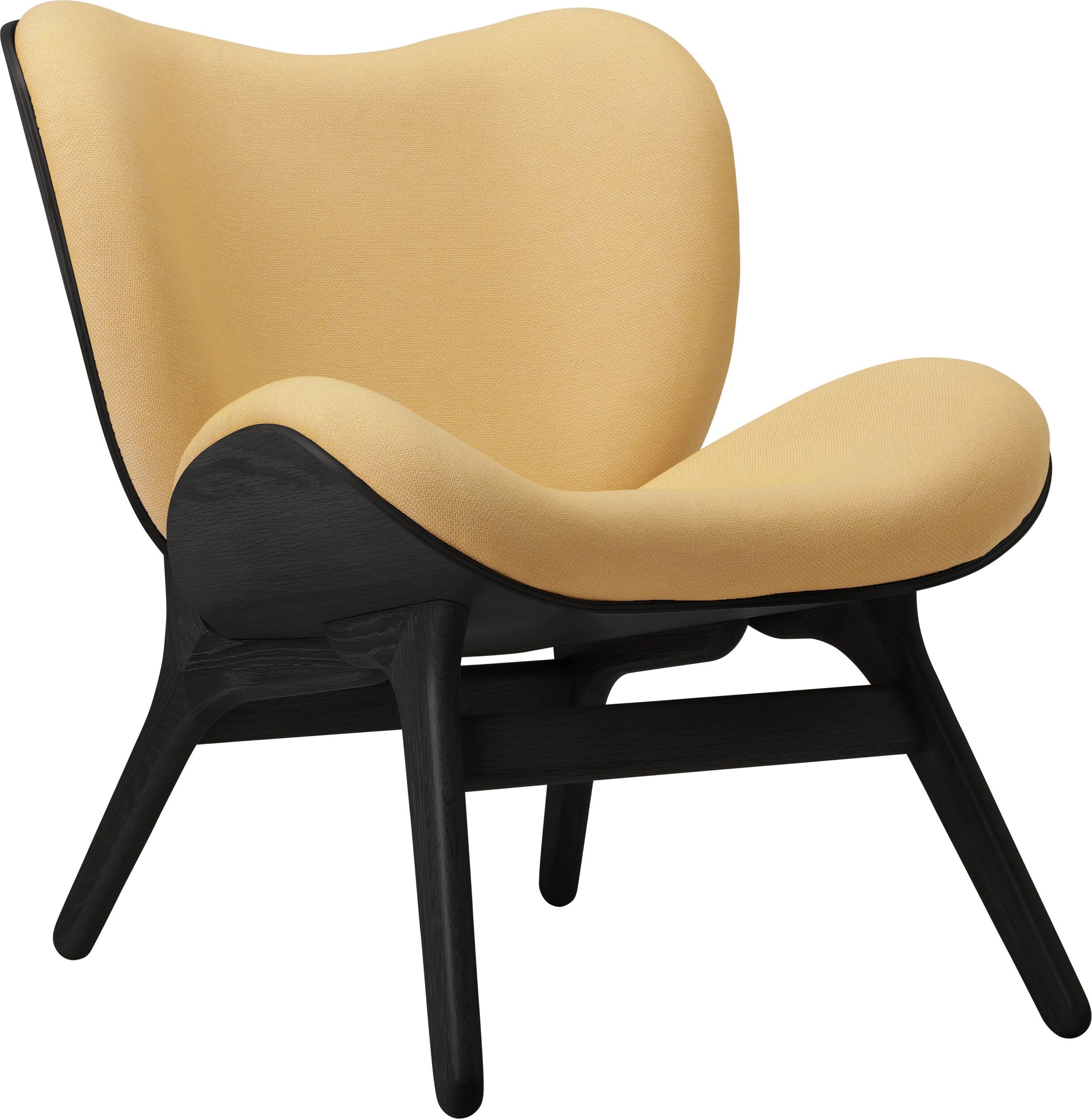 Conversation Piece Sessel hellbeige auf schwarzen Eichenbeinen