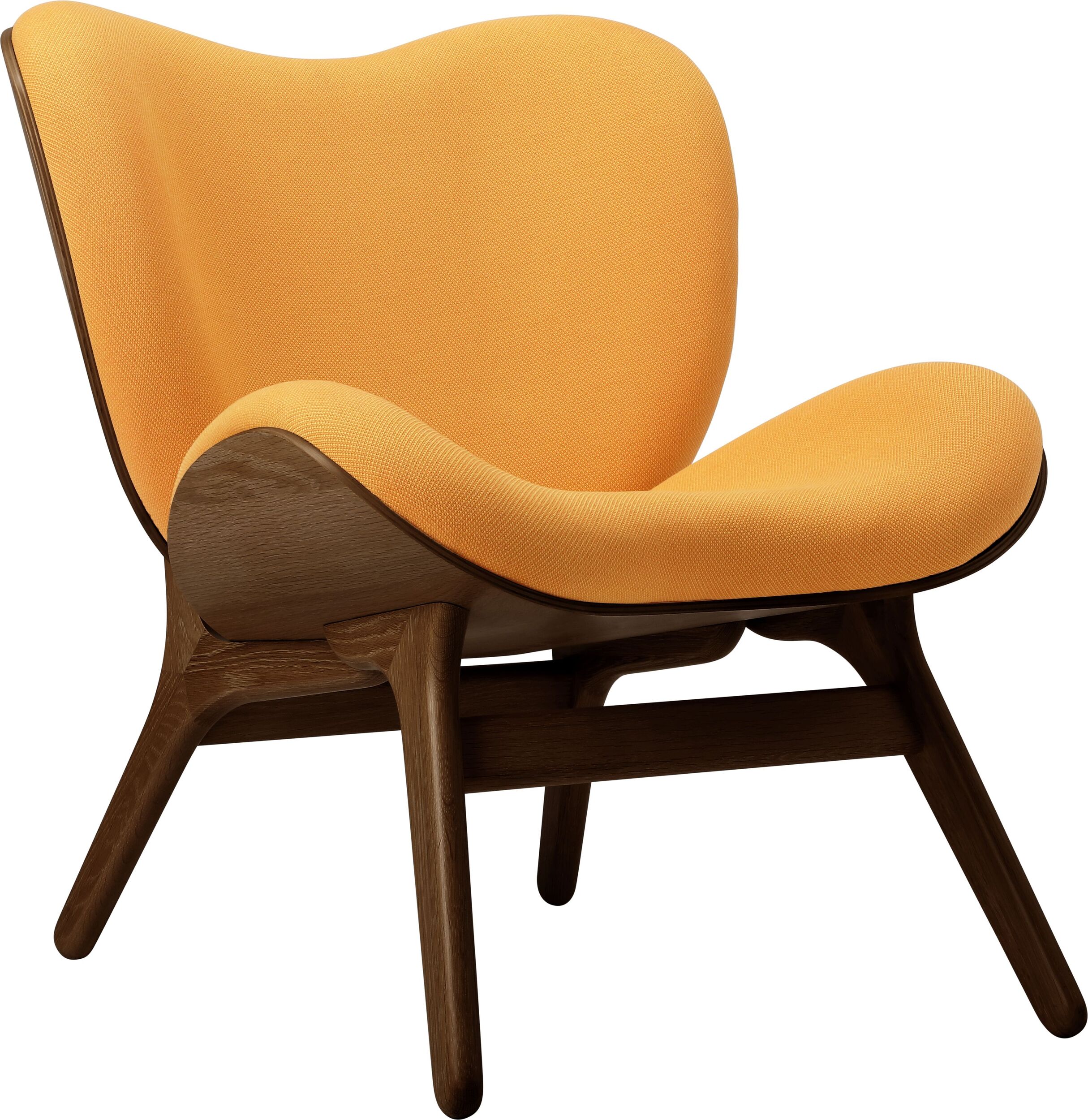 Conversation Piece Sessel orangefarben auf dunklen Eichenbeinen