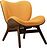 Conversation Piece Sessel orangefarben auf dunklen Eichenbeinen