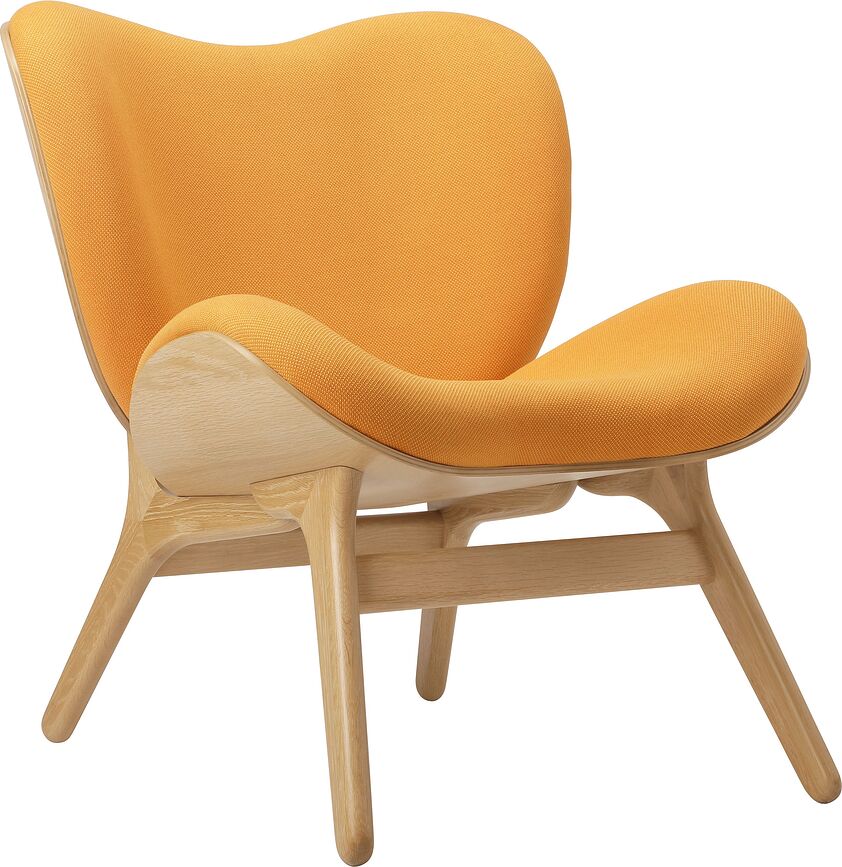 Conversation Piece Sessel orangefarben auf Eichenbeinen